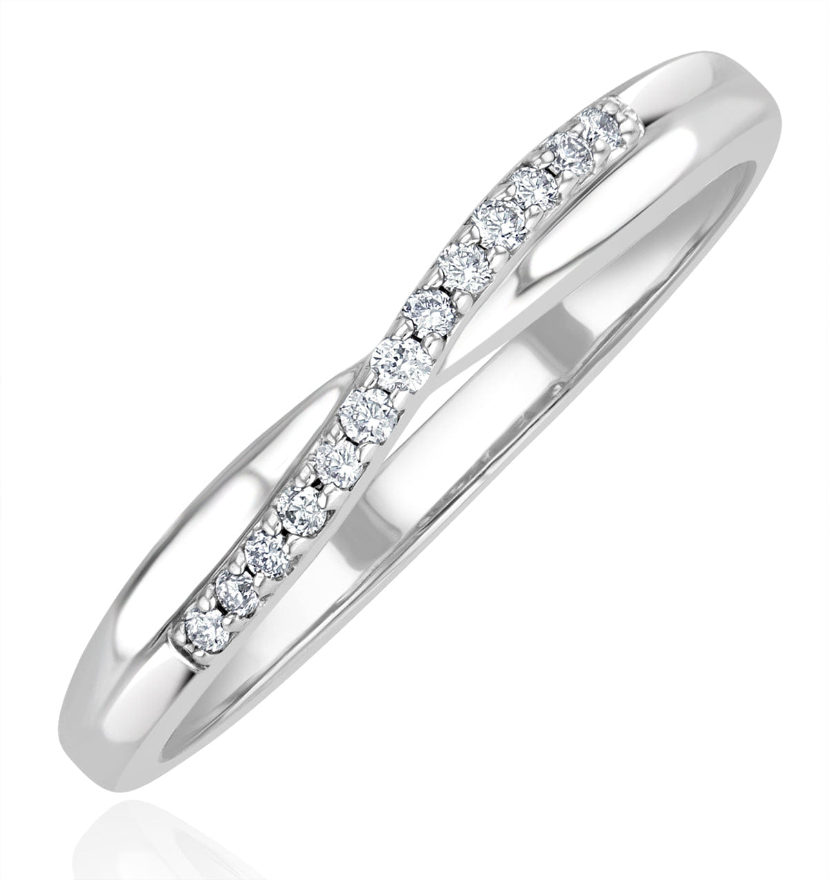 Diamond Lab Diamond Half Eternity Wave Ring 0.05ct in 925 Silver
