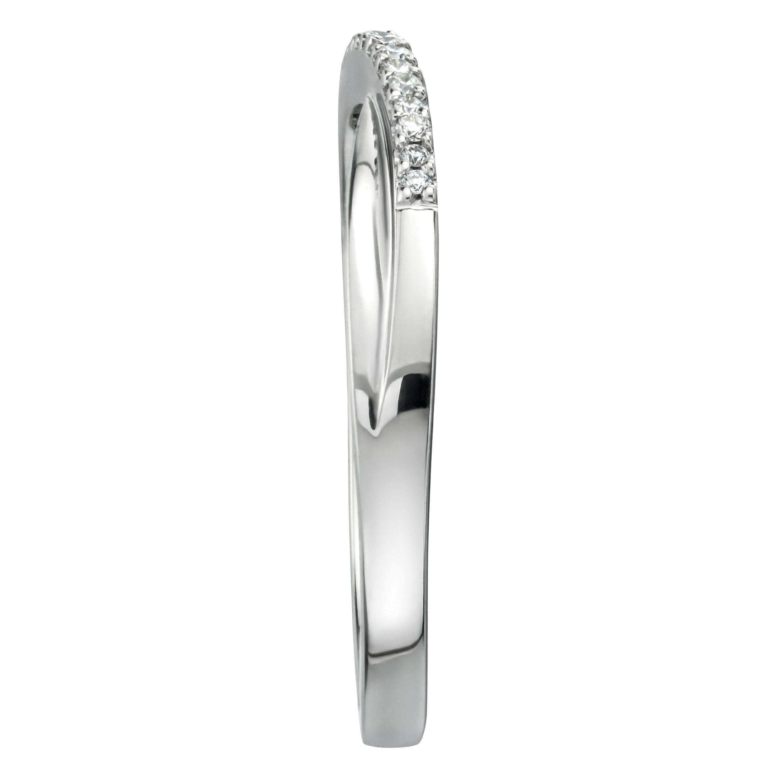 Diamond Lab Diamond Half Eternity Wave Ring 0.05ct in 925 Silver