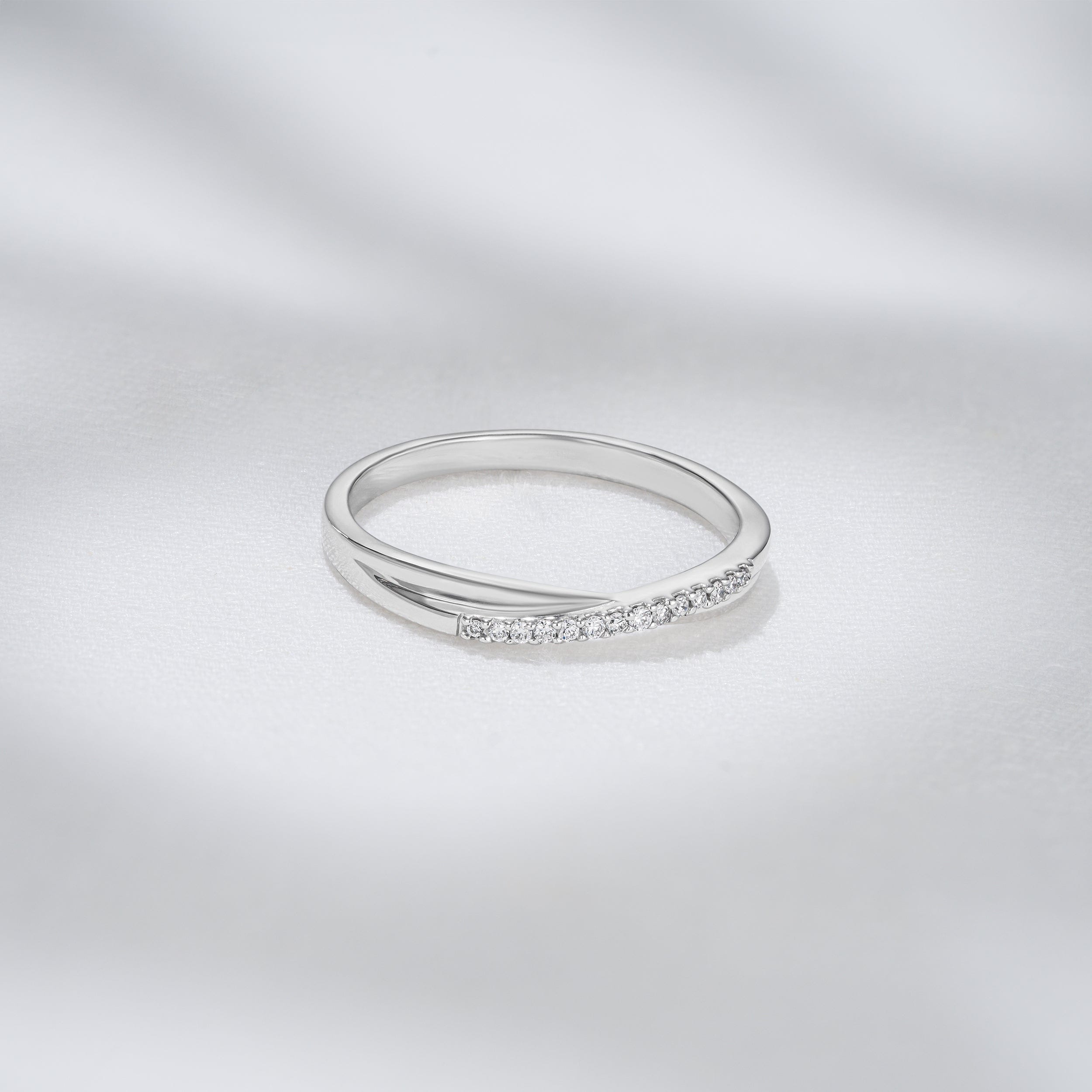 Diamond Lab Diamond Half Eternity Wave Ring 0.05ct in 925 Silver