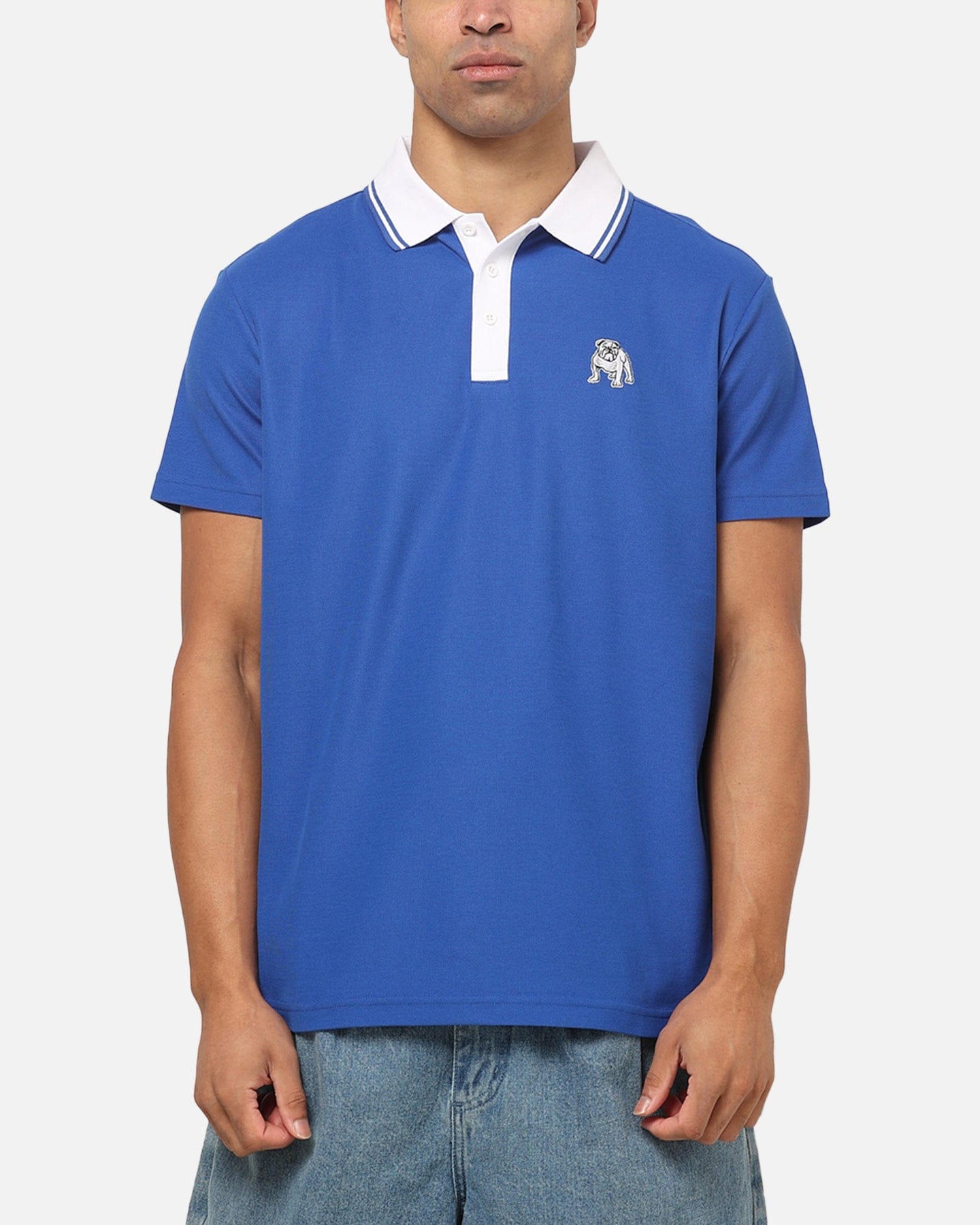 Bleacher Athletic Canterbury - Bankstown Bulldogs NRL Adult Golf Polo T - Shirt Blue