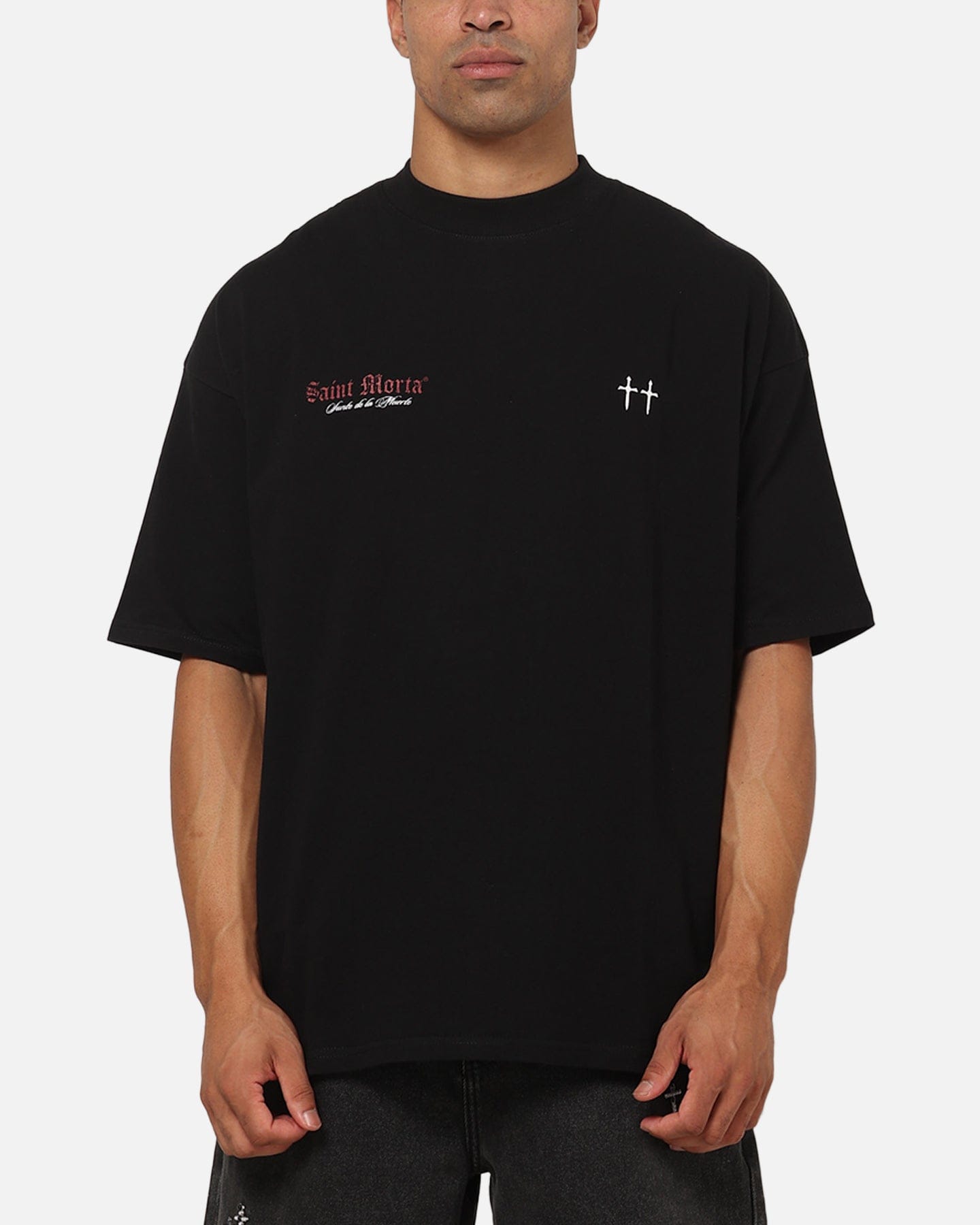 Saint Morta La Muerte Script T - Shirt Black/Red