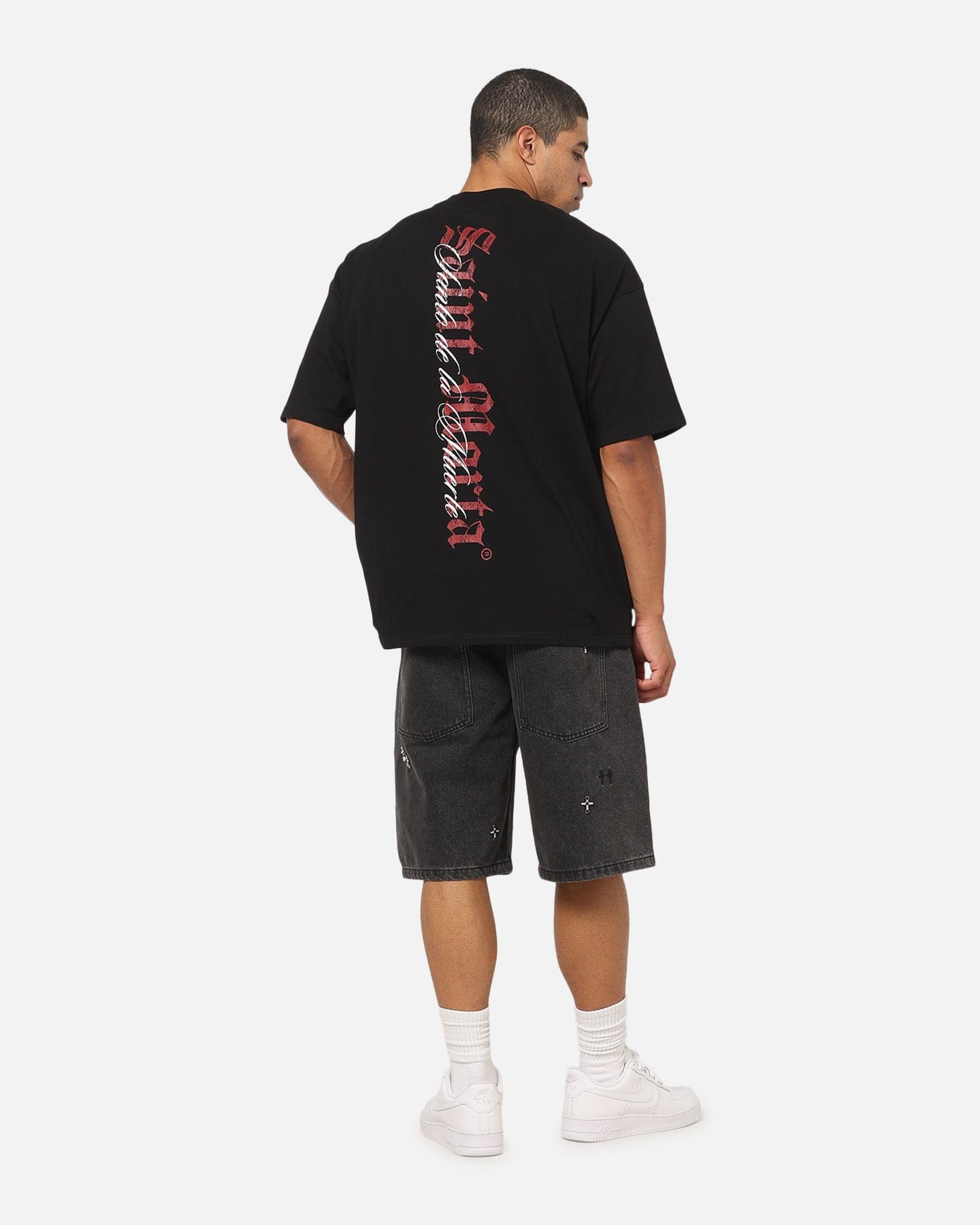 Saint Morta La Muerte Script T - Shirt Black/Red