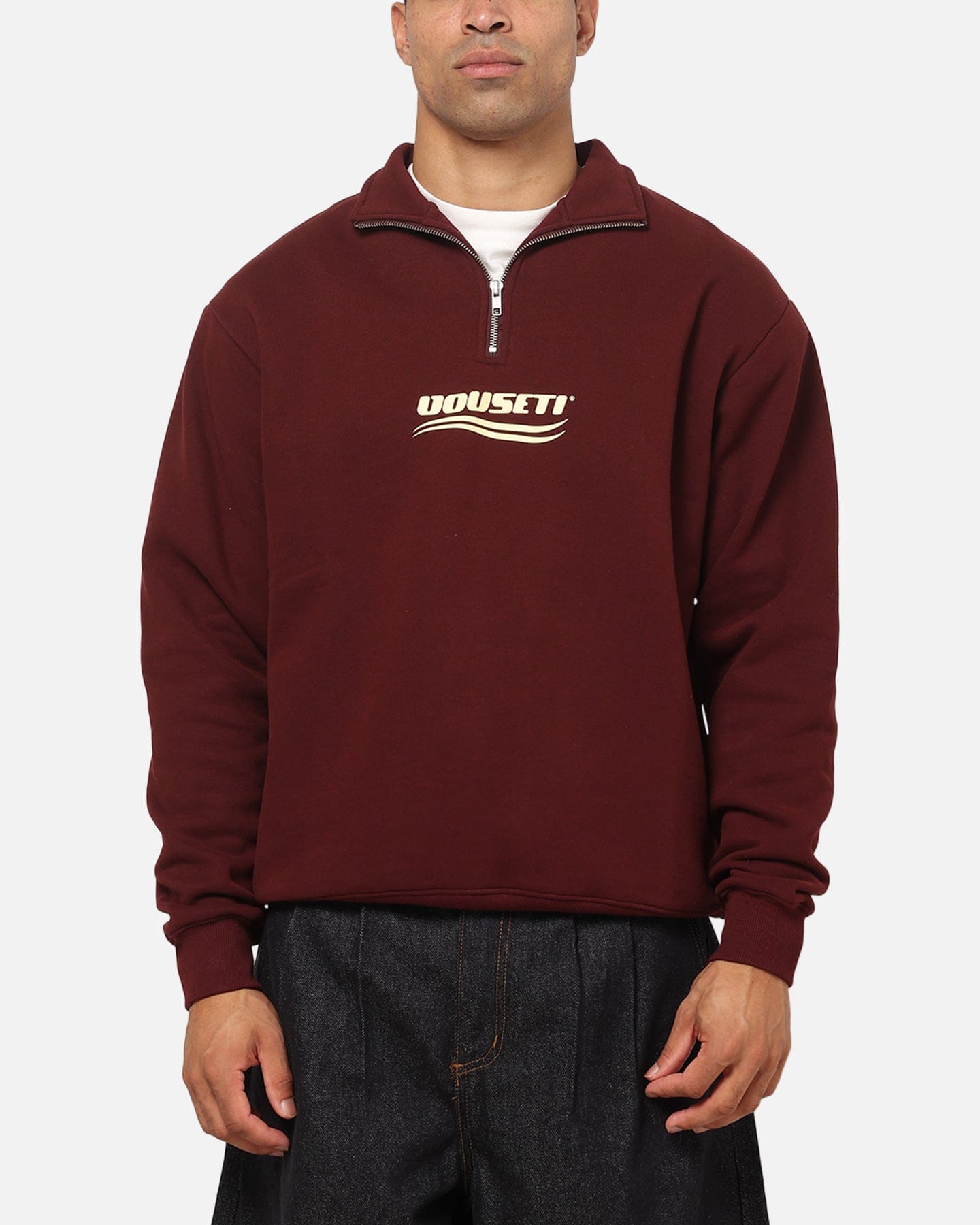 Vouseti Golf Wave Quarter Zip Crewneck Dark Plum