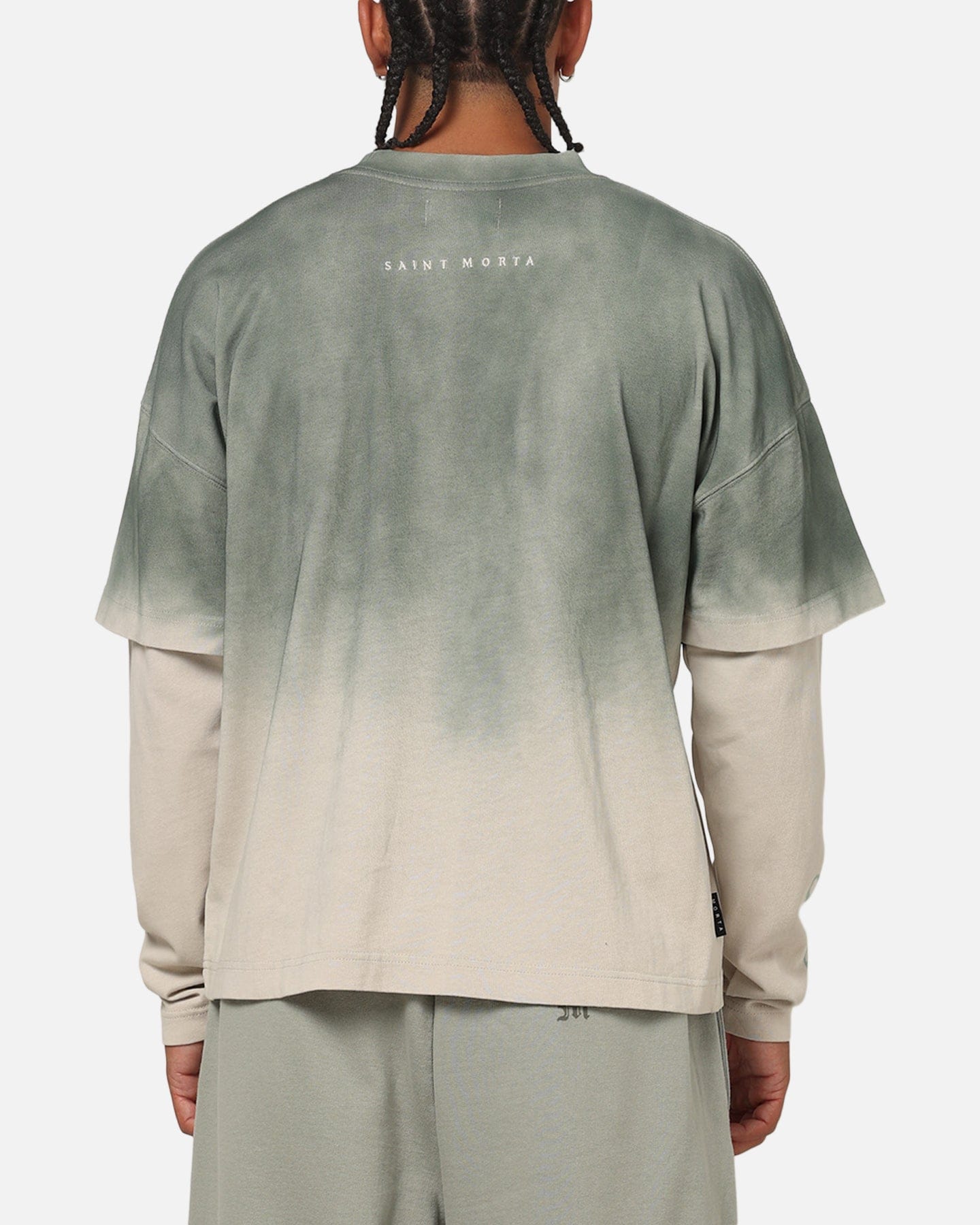 Saint Morta Divine Regiment Long Sleeve T - Shirt Green/Off White