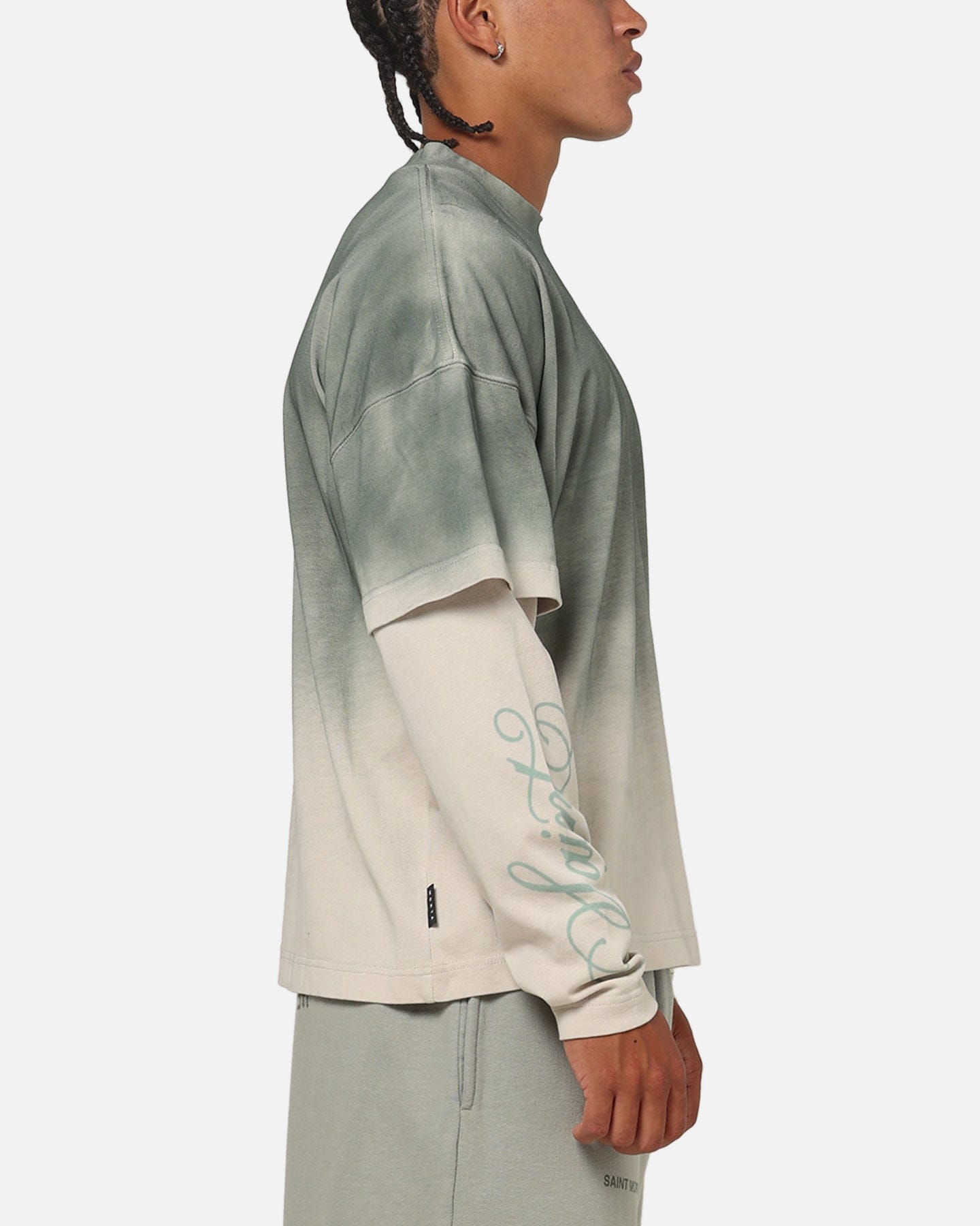 Saint Morta Divine Regiment Long Sleeve T - Shirt Green/Off White