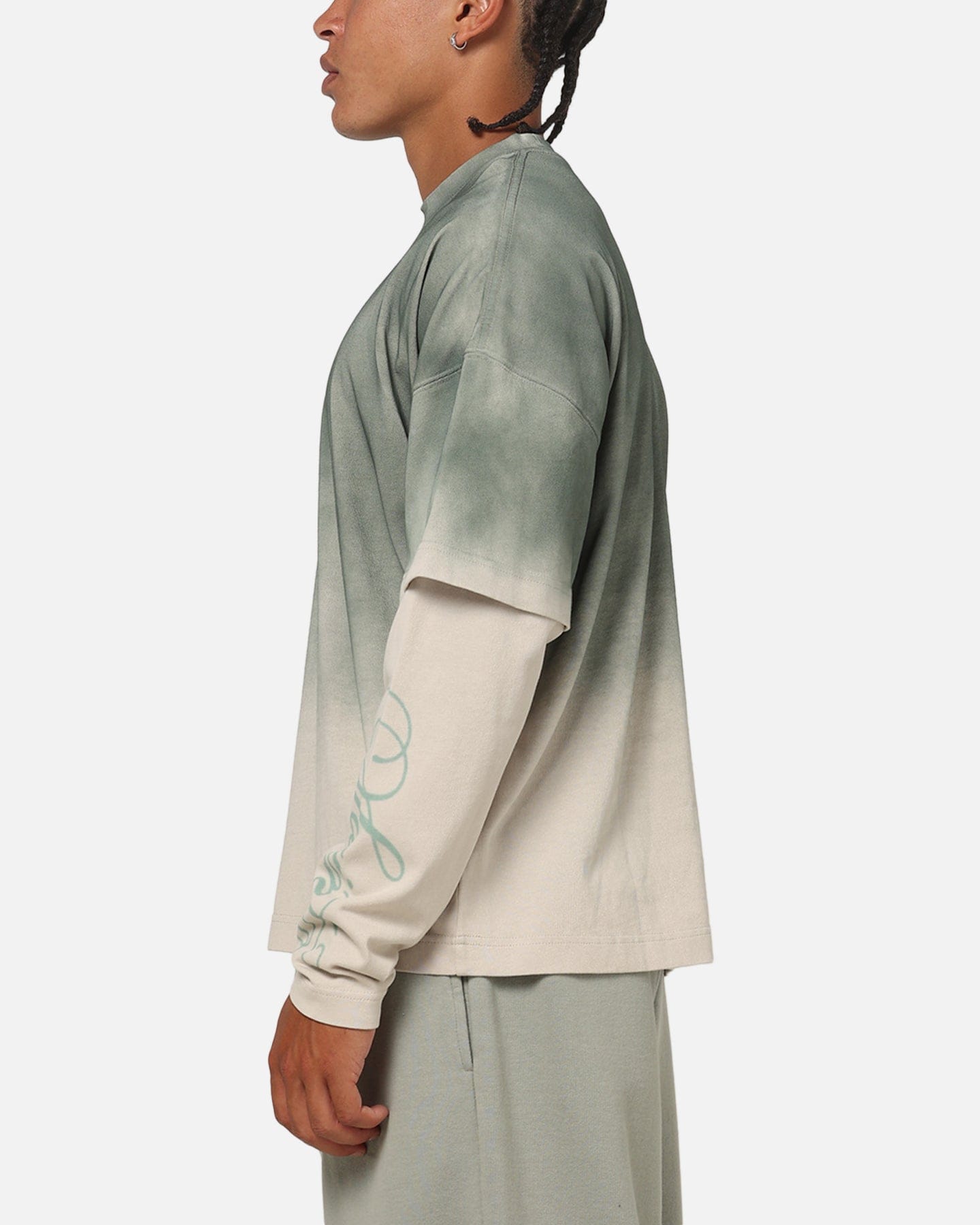 Saint Morta Divine Regiment Long Sleeve T - Shirt Green/Off White