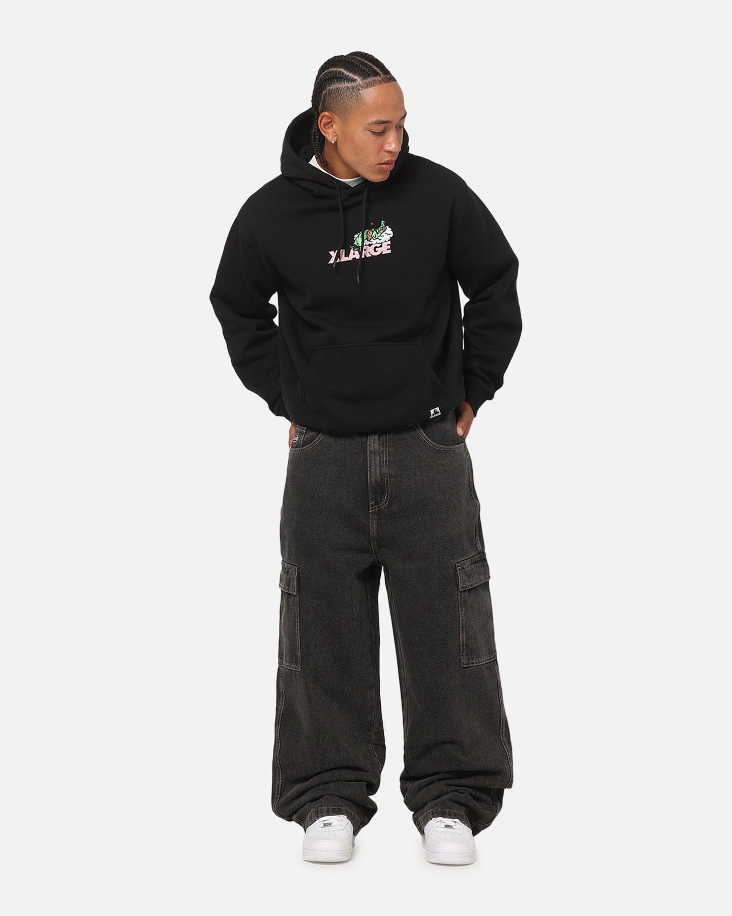 X - Large Baggy Cargo Bull Denim 91 Pants Black