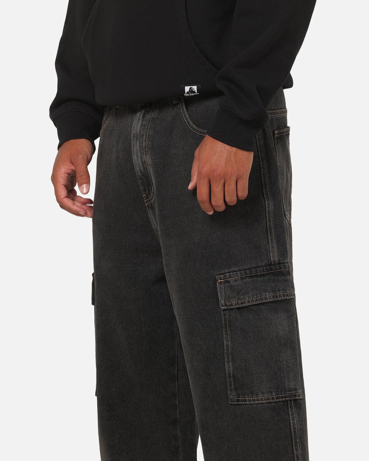 X - Large Baggy Cargo Bull Denim 91 Pants Black