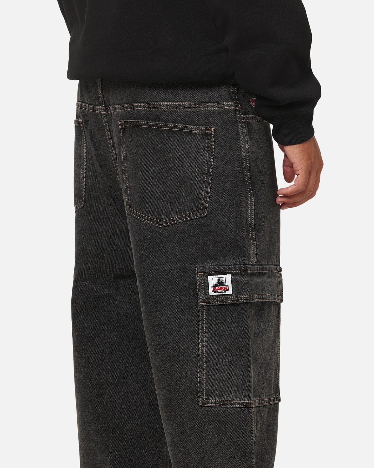 X - Large Baggy Cargo Bull Denim 91 Pants Black