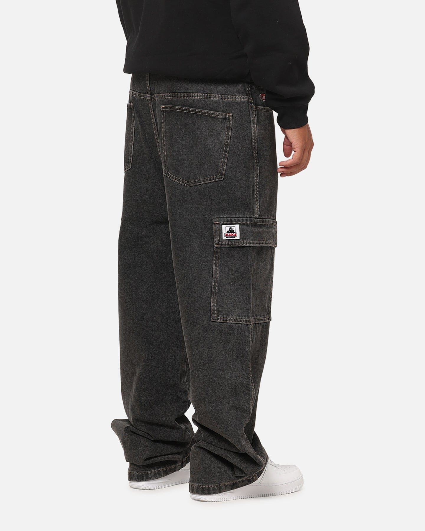 X - Large Baggy Cargo Bull Denim 91 Pants Black