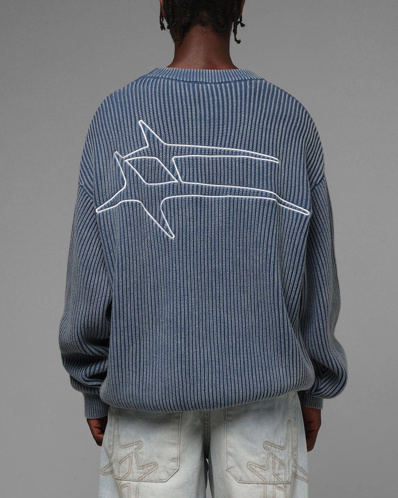 Loiter Star Born Knit Sweater Blue