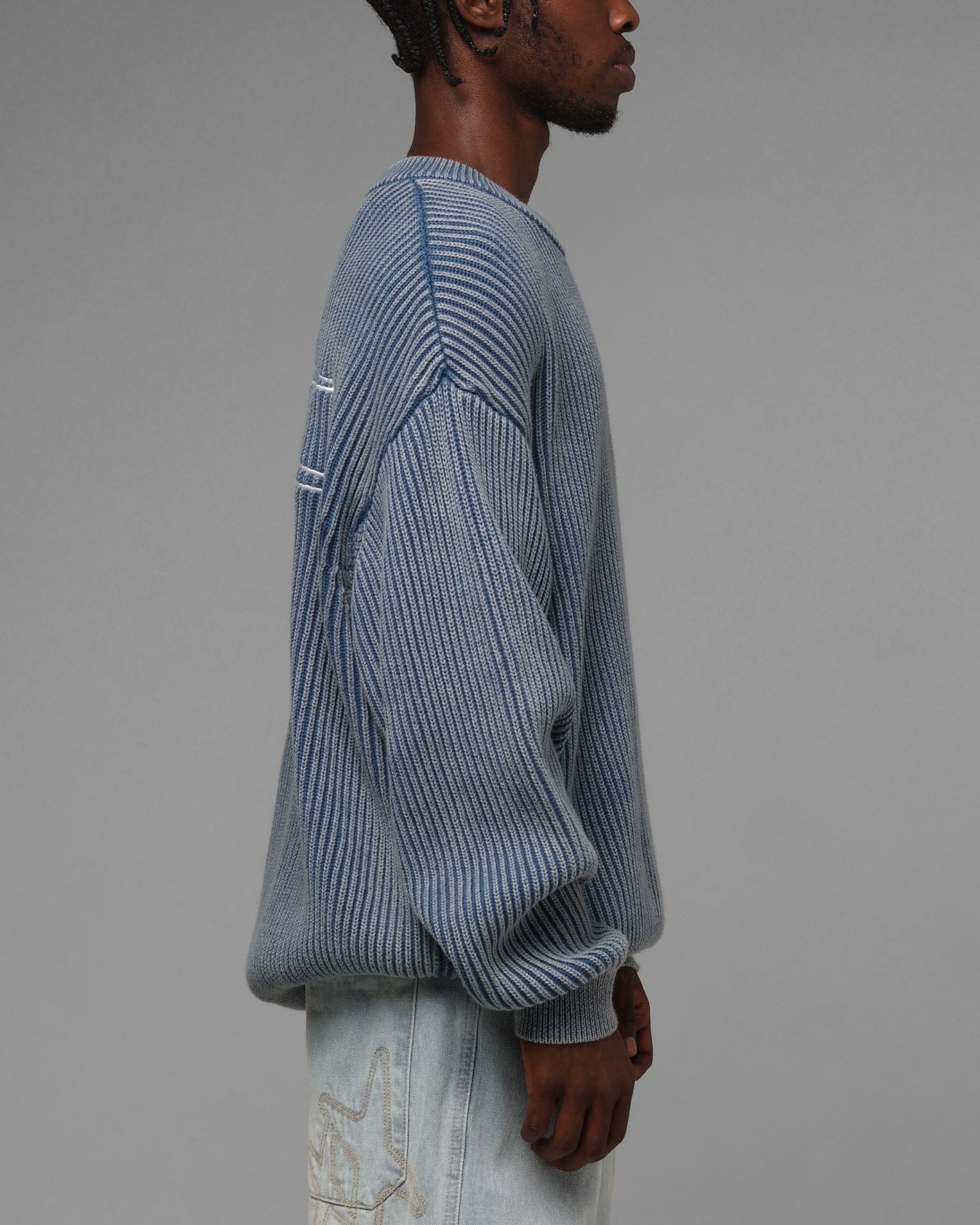 Loiter Star Born Knit Sweater Blue