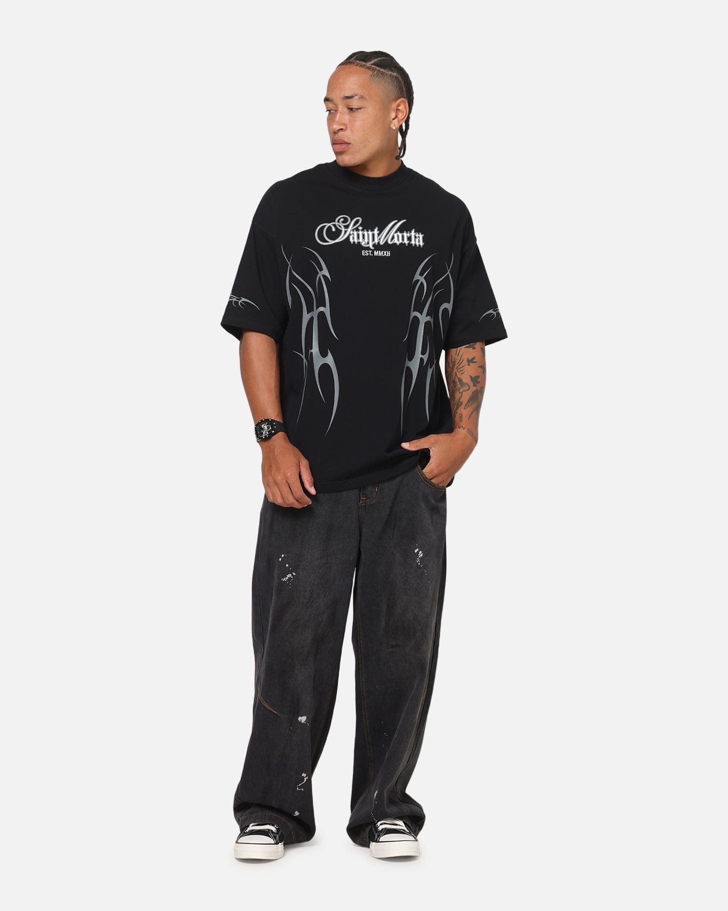 Saint Morta Consortium Boxy T - Shirt Black