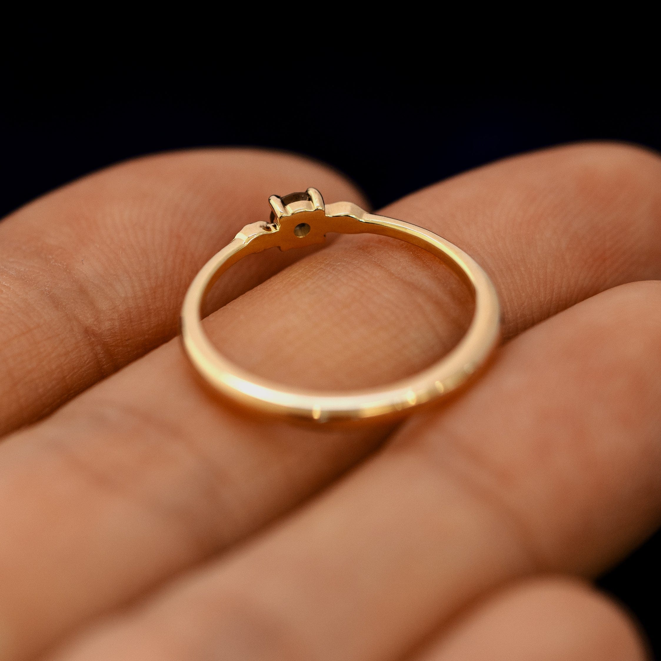 Automic Gold Studio Gemstone Two Leaf Ring