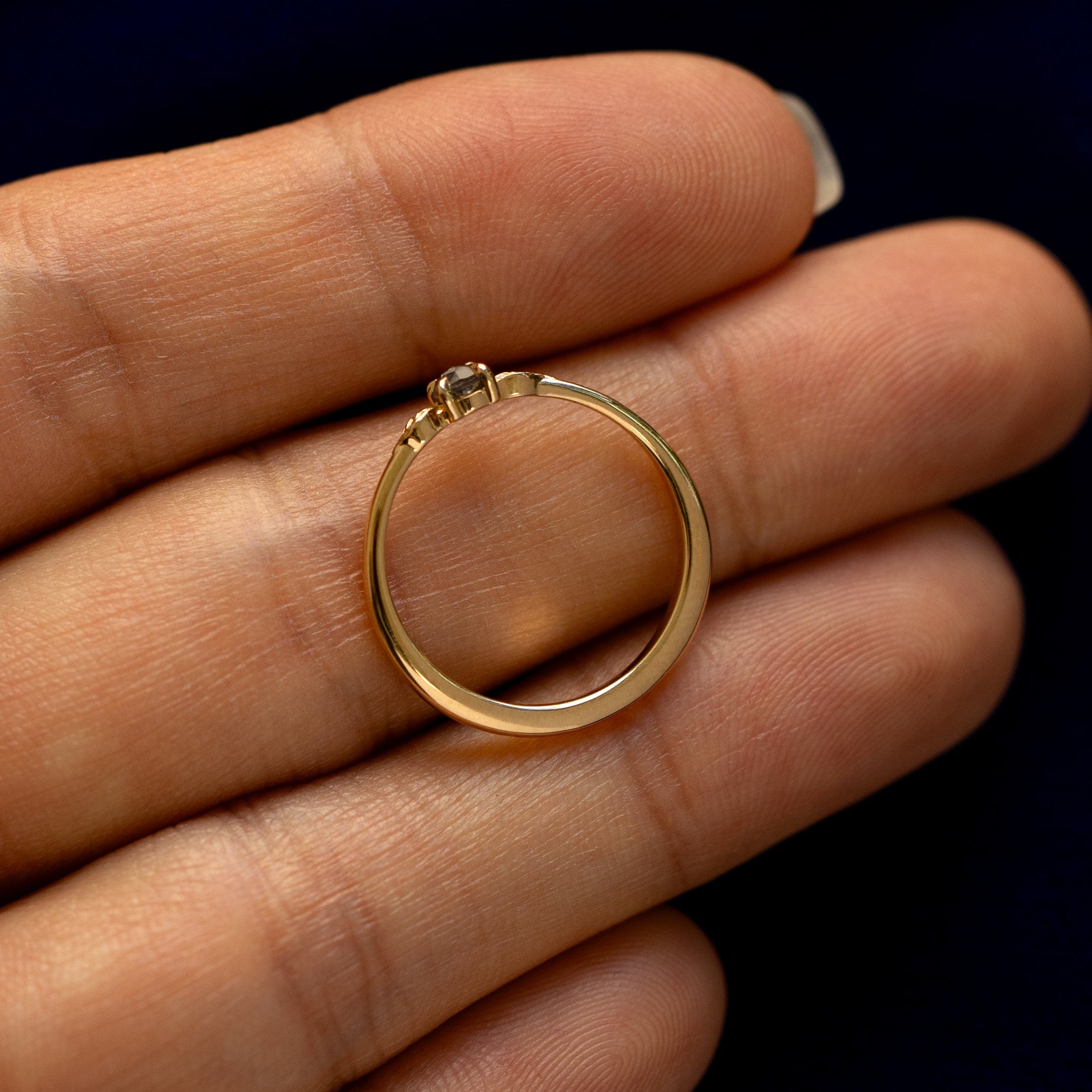 Automic Gold Studio Gemstone Two Leaf Ring