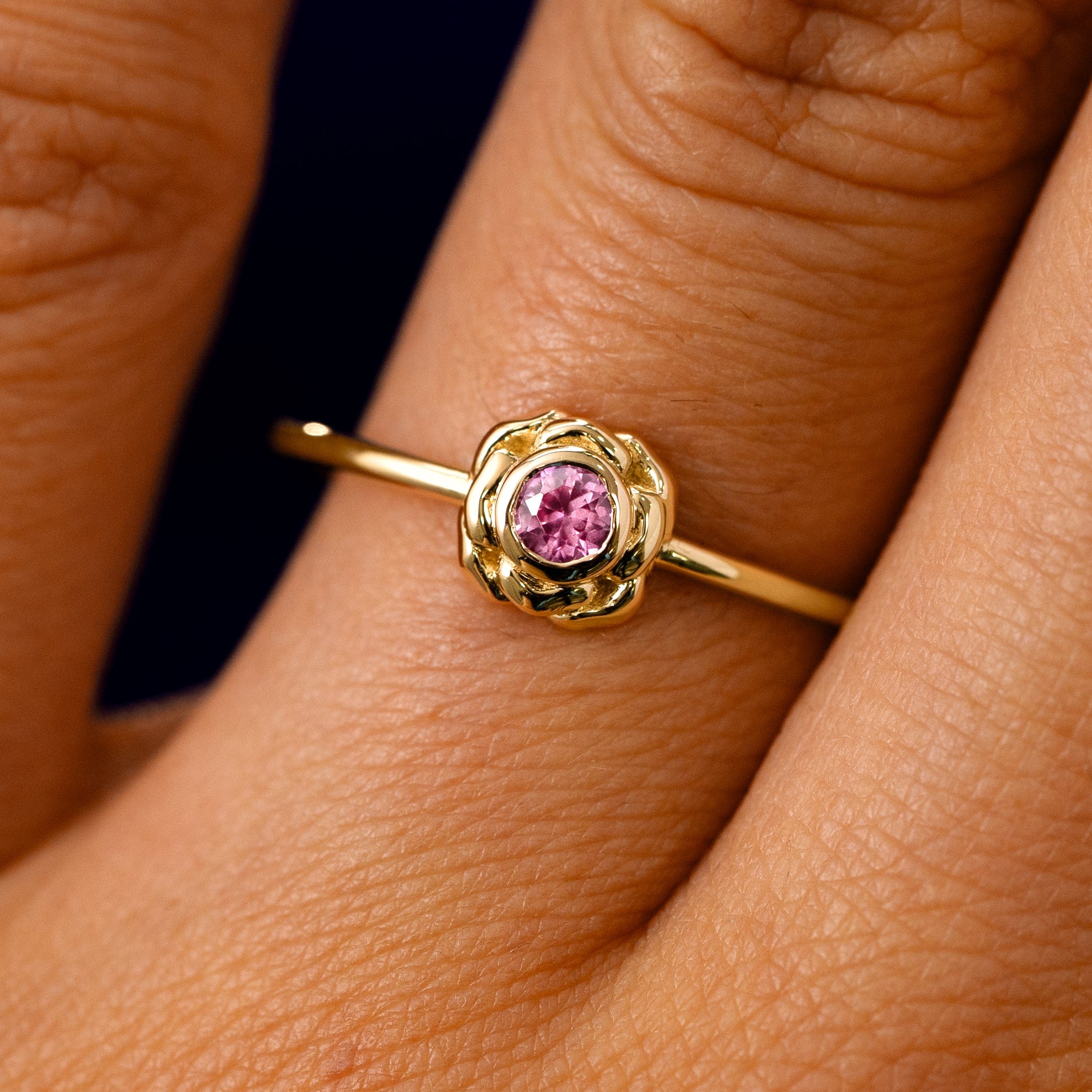 Automic Gold Studio Gemstone Flower Ring