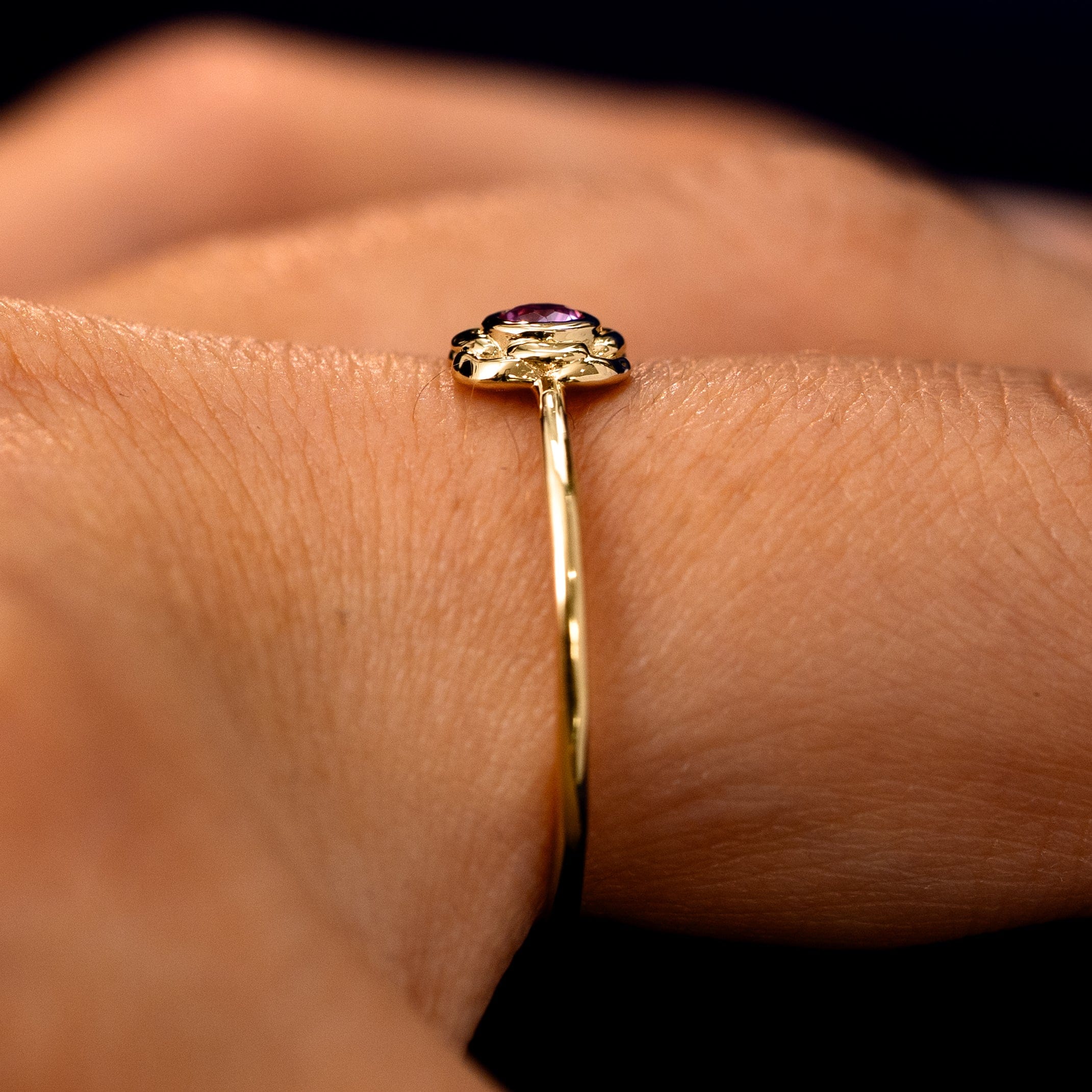 Automic Gold Studio Gemstone Flower Ring