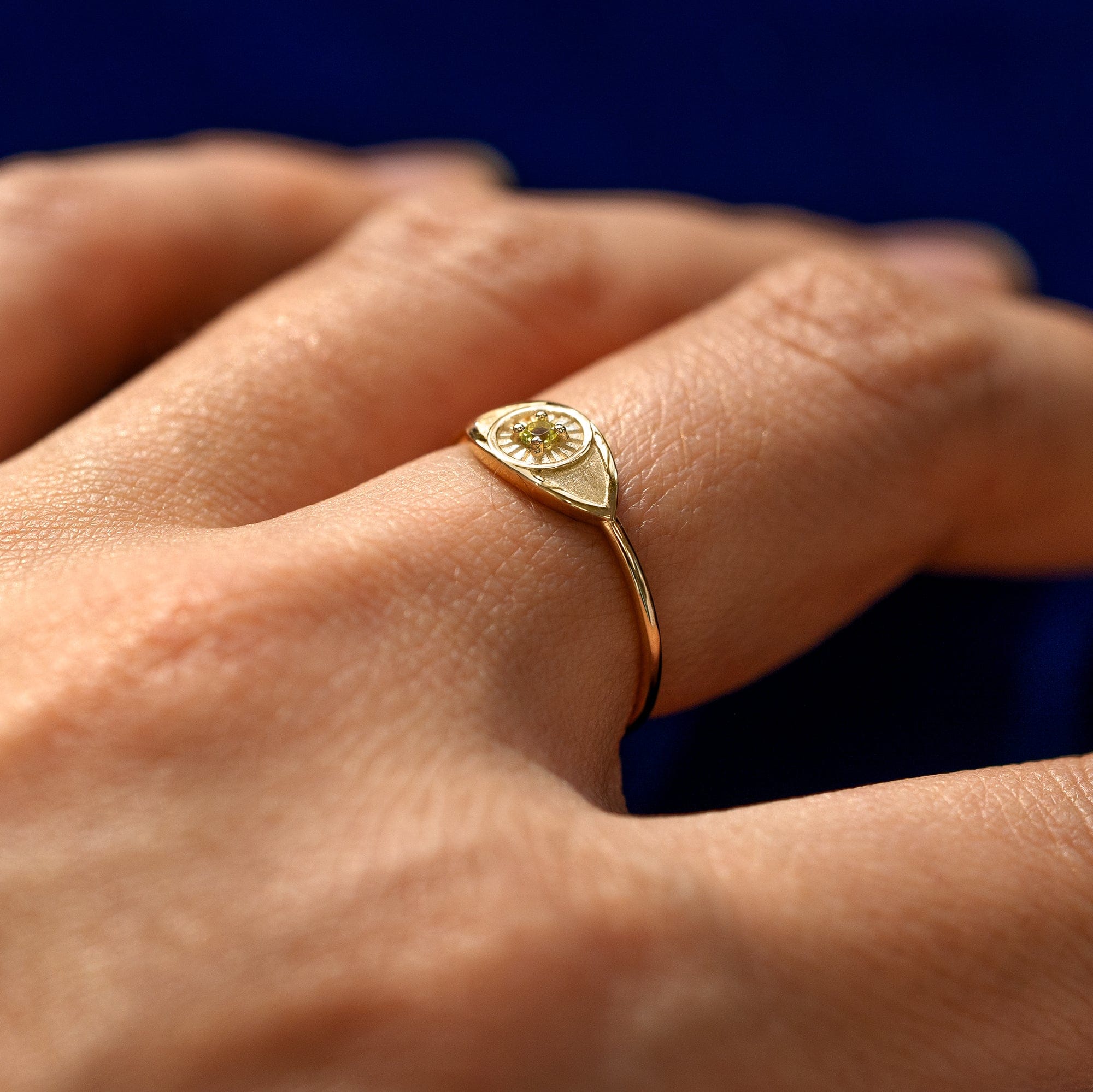 Automic Gold Studio Gemstone Evil Eye Ring