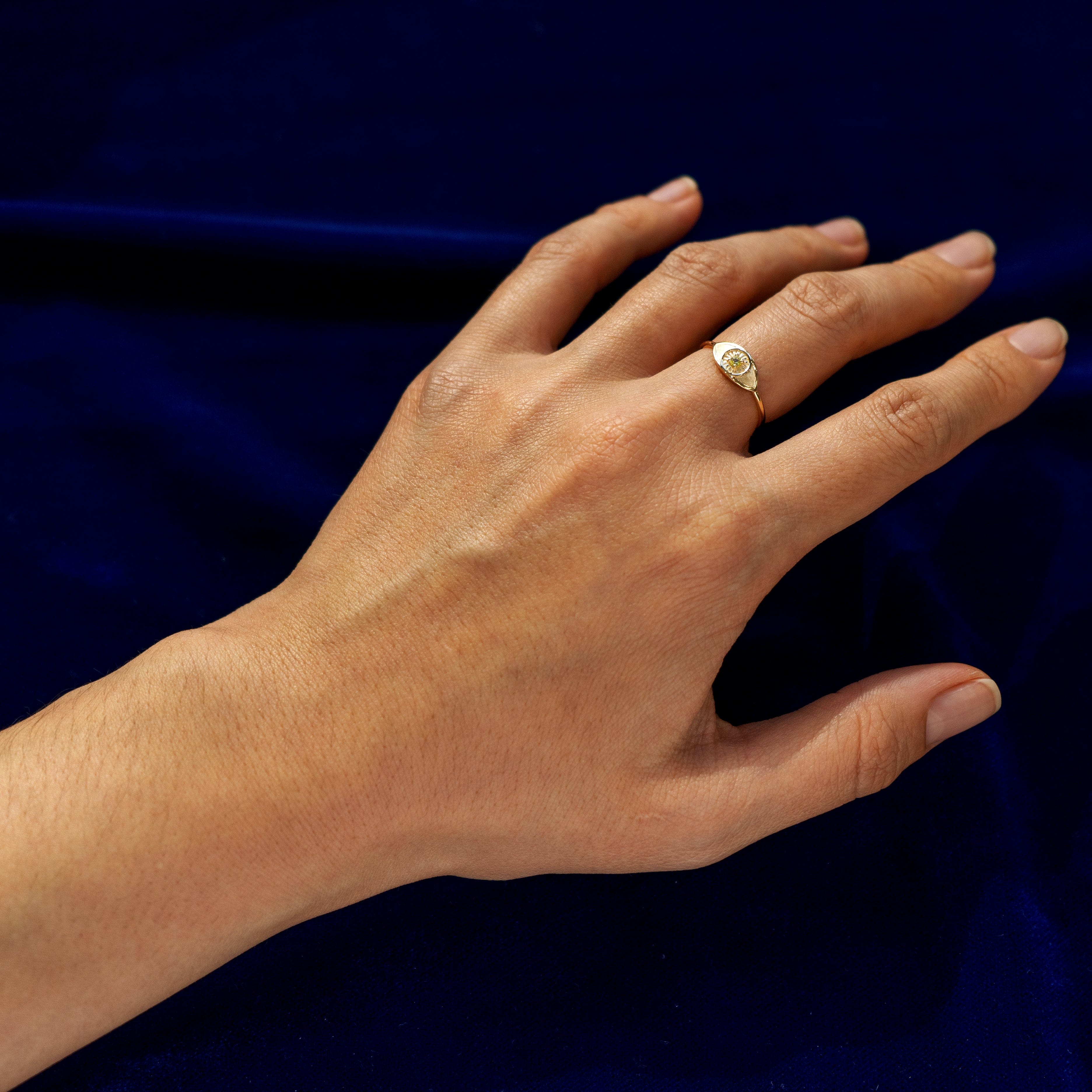 Automic Gold Studio Gemstone Evil Eye Ring