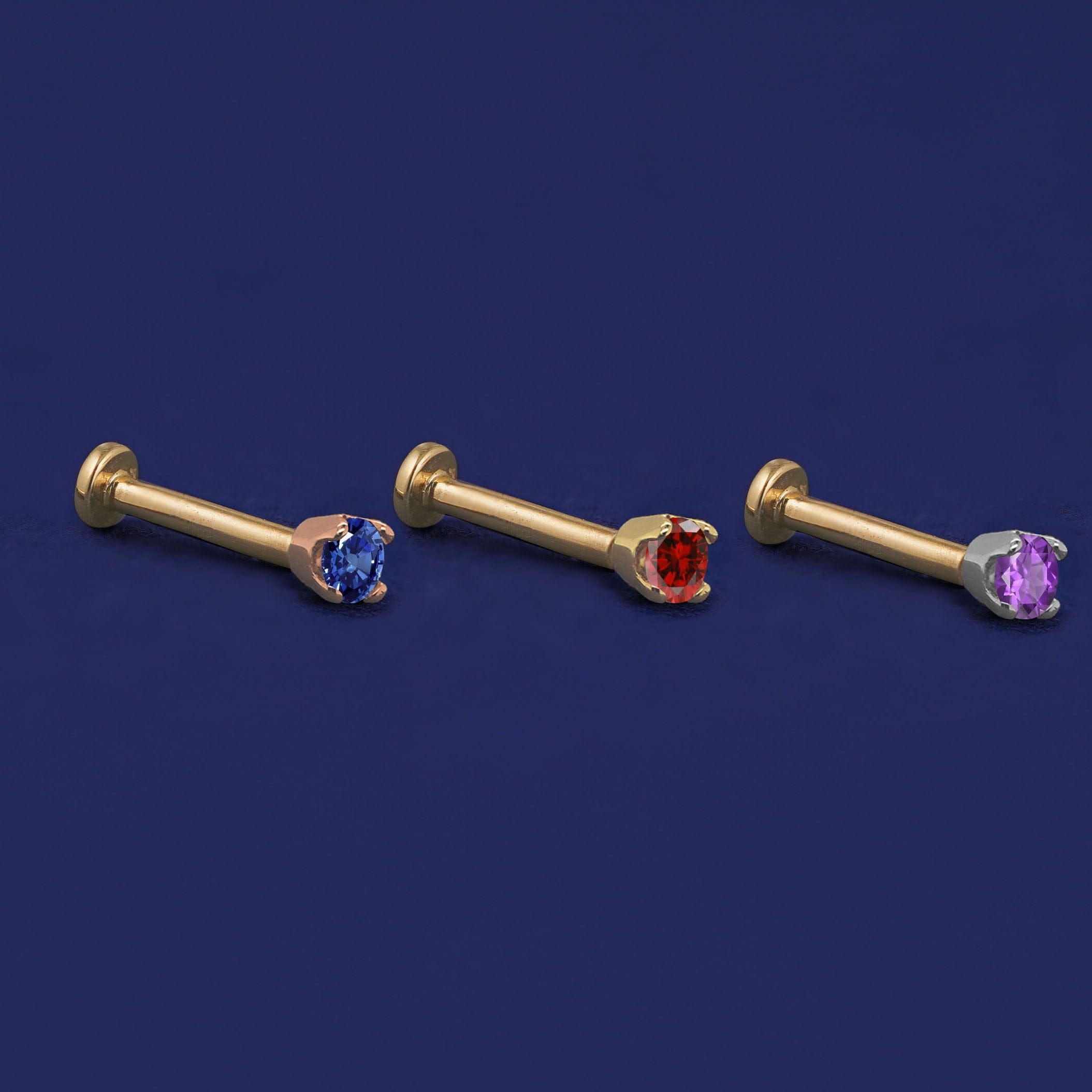 Automic Gold Studio 2 mm Gemstone Flatback Piercing