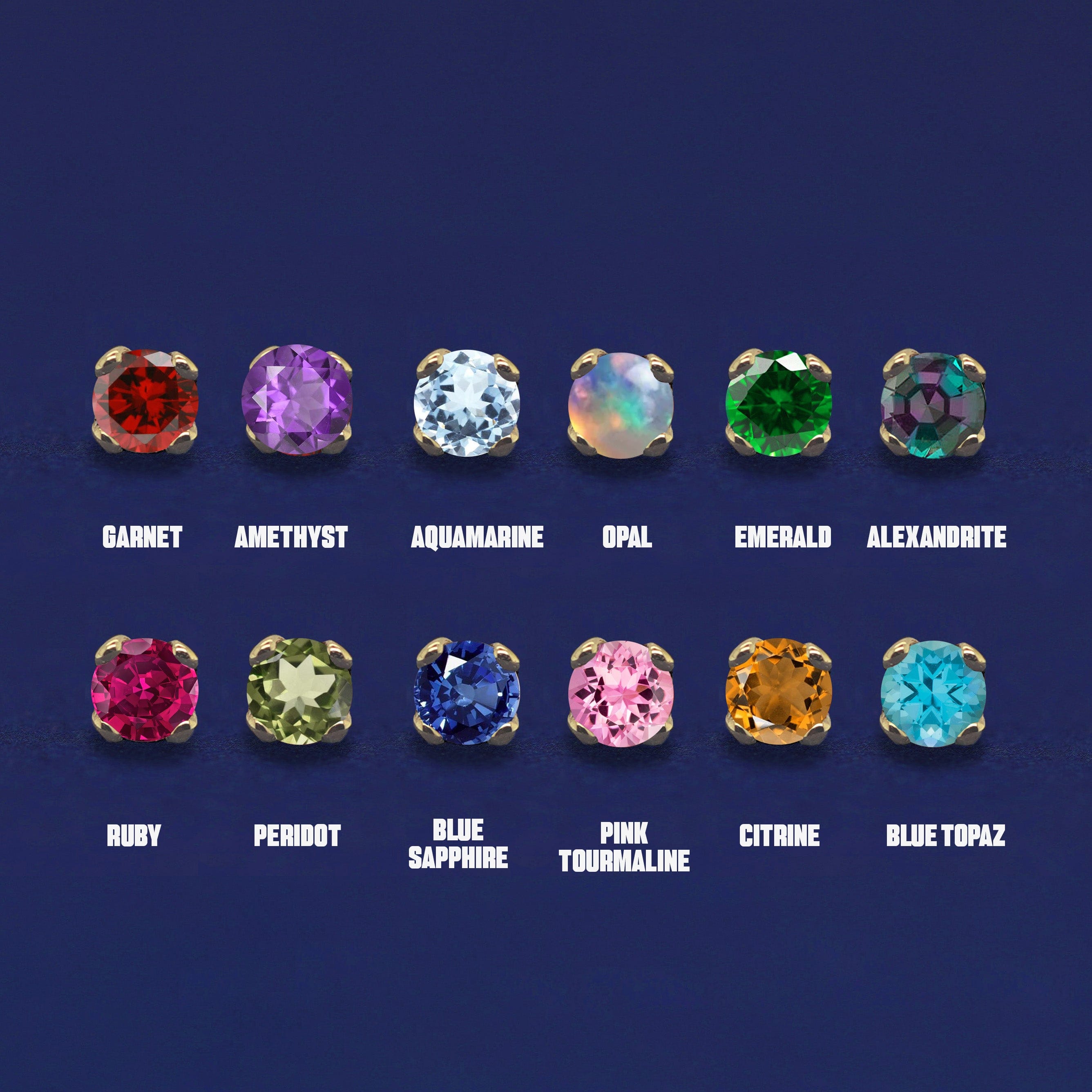 Automic Gold Studio 2 mm Gemstone Flatback Piercing