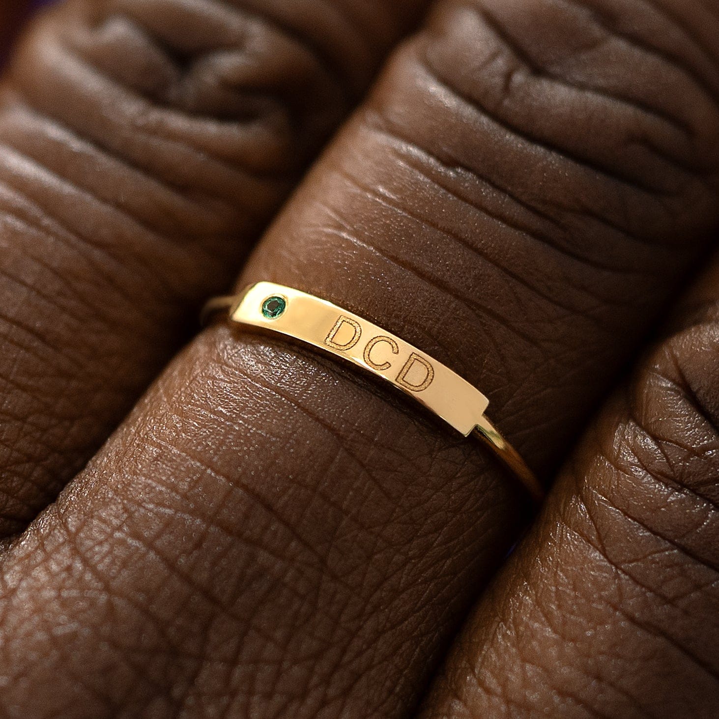 Automic Gold Studio Gemstone Bar Ring