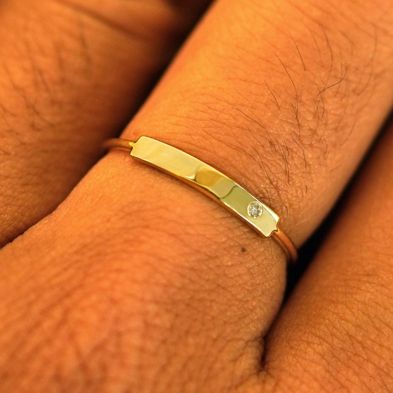 Automic Gold Studio Gemstone Bar Ring