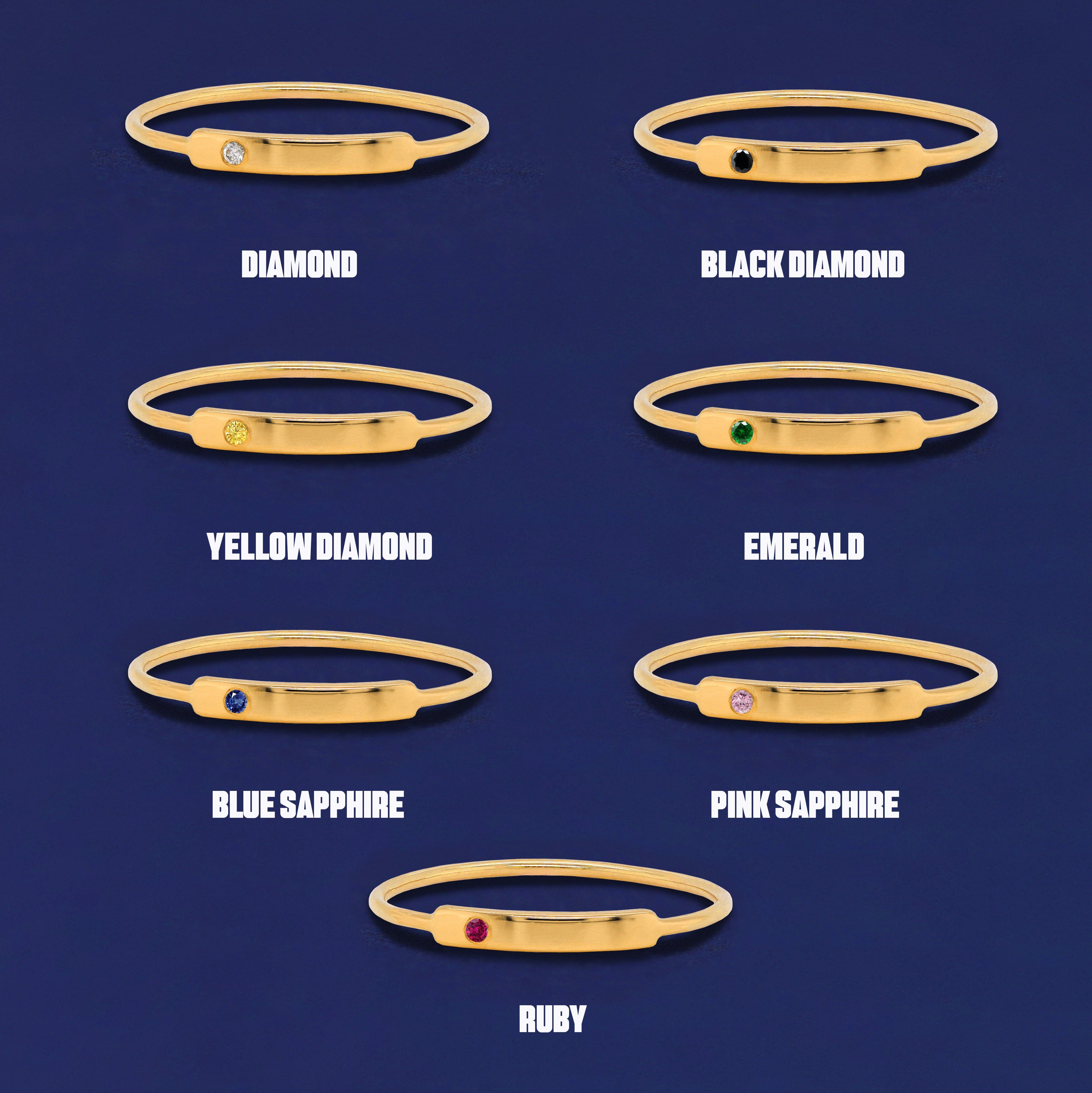 Automic Gold Studio Gemstone Bar Ring