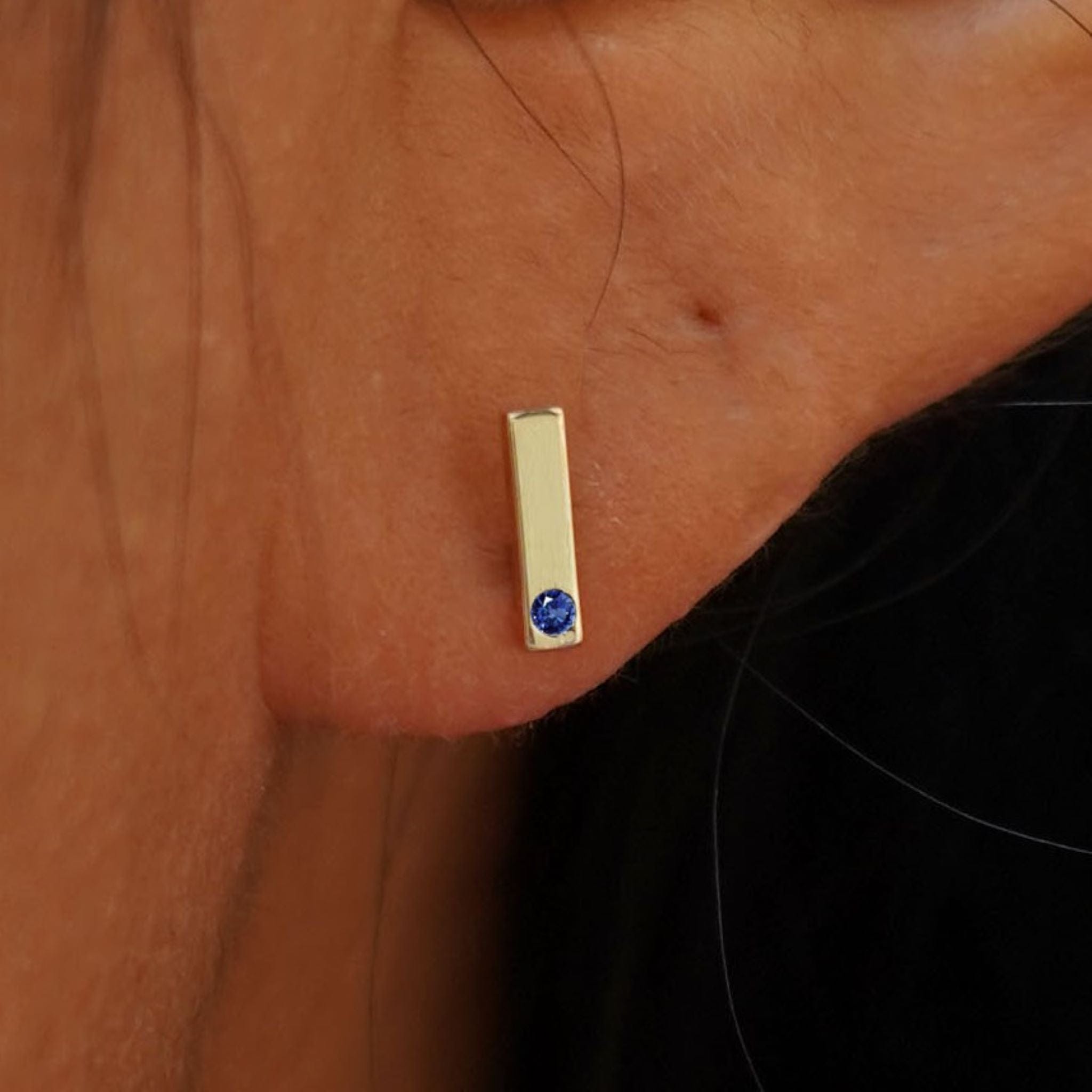 Automic Gold Studio Gemstone Bar Earring