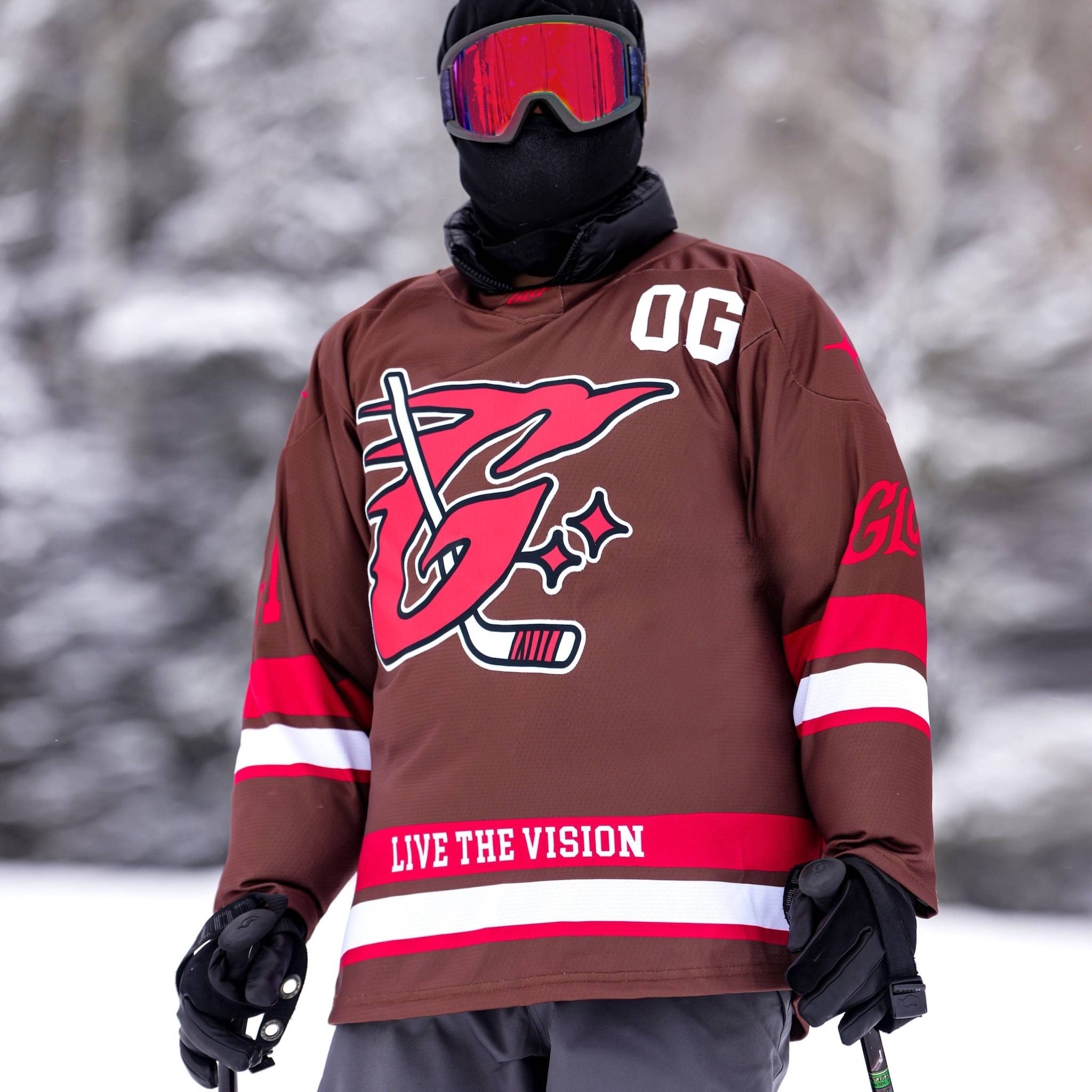 GLD Men GLD Brown and Red Hockey Jersey