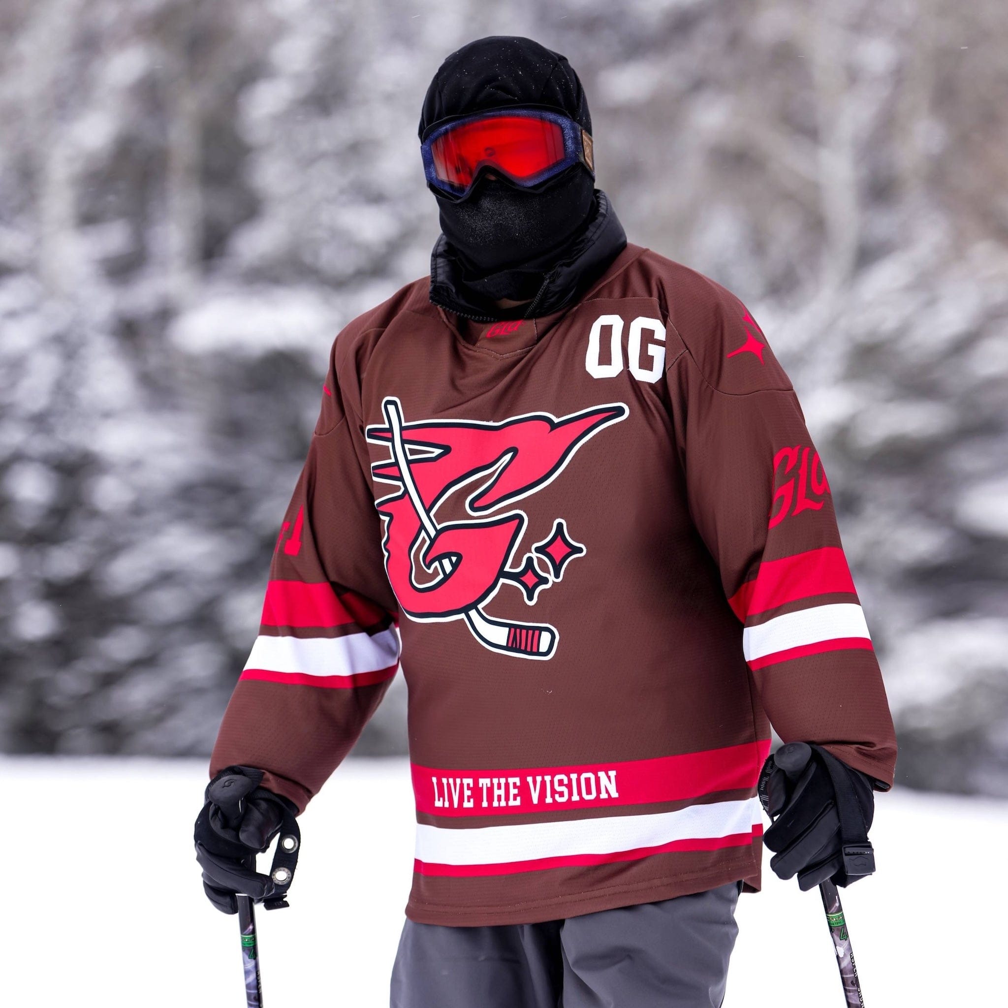 GLD Men GLD Brown and Red Hockey Jersey