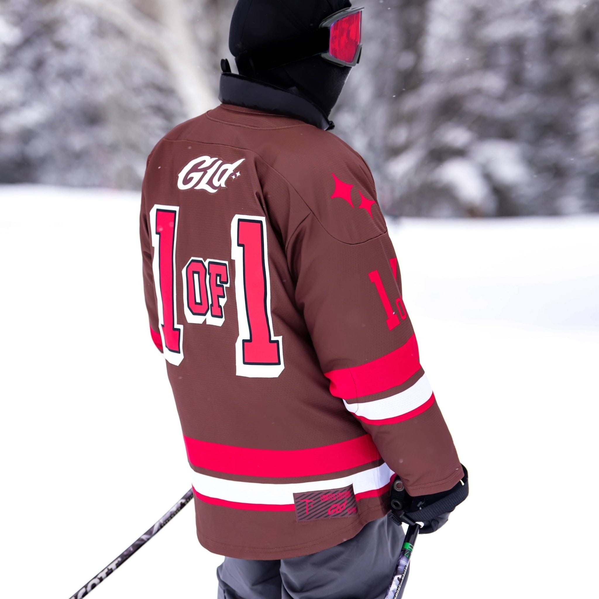 GLD Men GLD Brown and Red Hockey Jersey