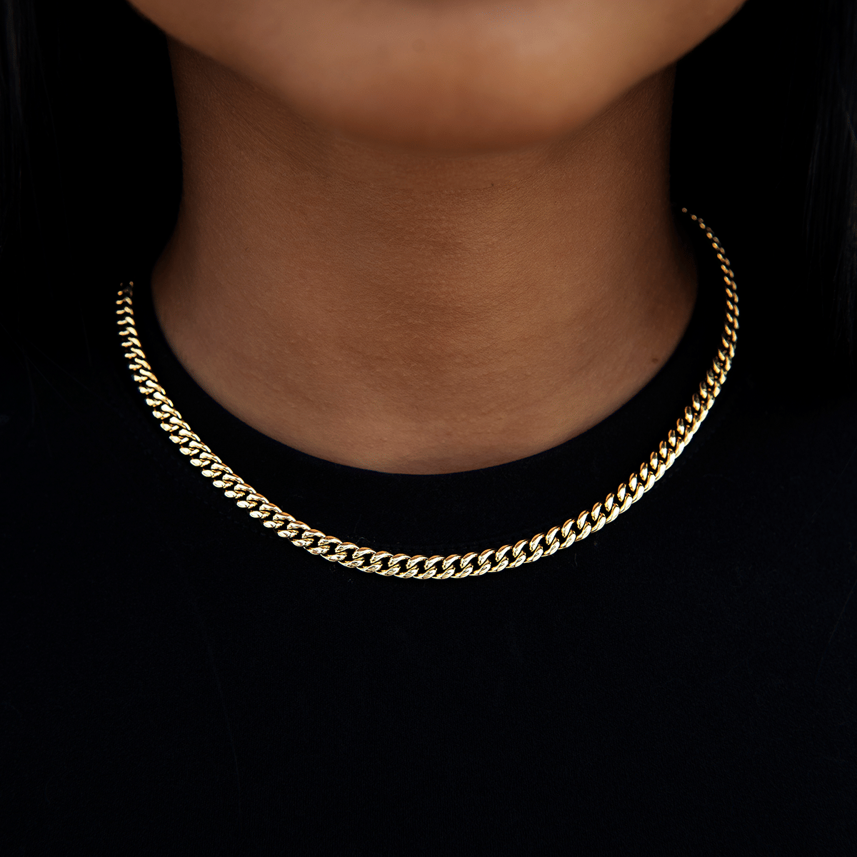GLD Women 5 mm Cuban Necklace + Bracelet Bundle - Yellow Gold