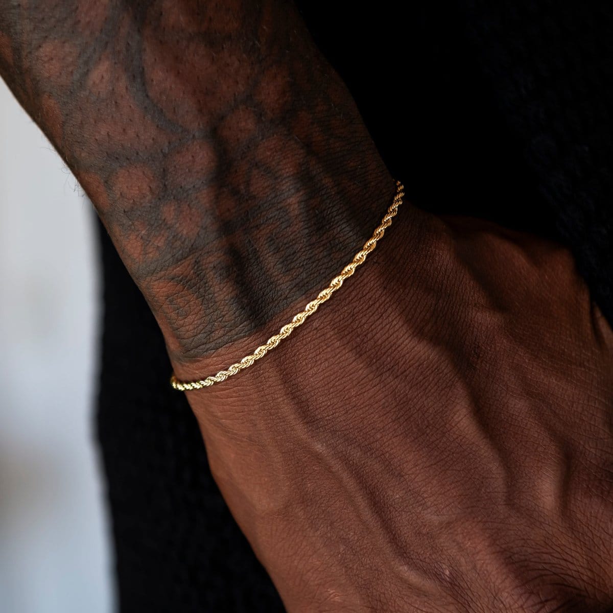 GLD Men Rope Chain + Bracelet Bundle in Yellow Gold - 2 mm