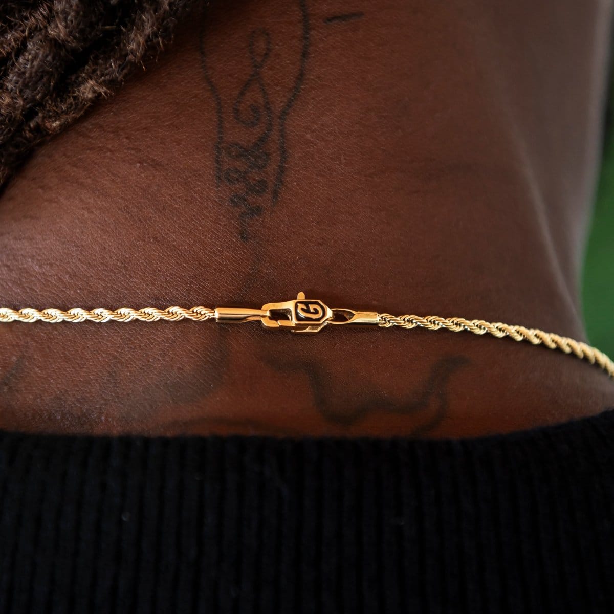 GLD Men Rope Chain + Bracelet Bundle in Yellow Gold - 2 mm