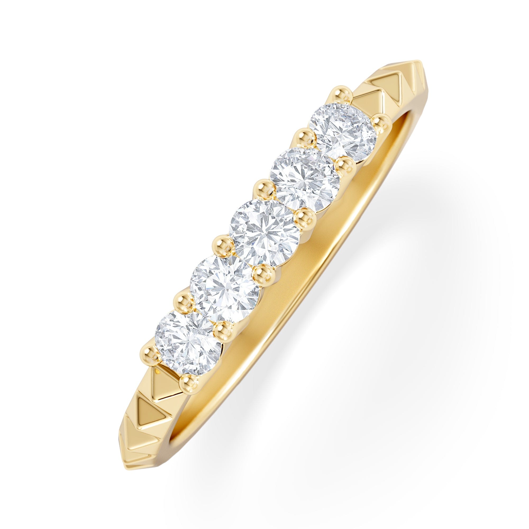 Diamond Era 0.34ct Round Cut Lab Diamond 5 Stone Ring in 18K Gold Vermeil