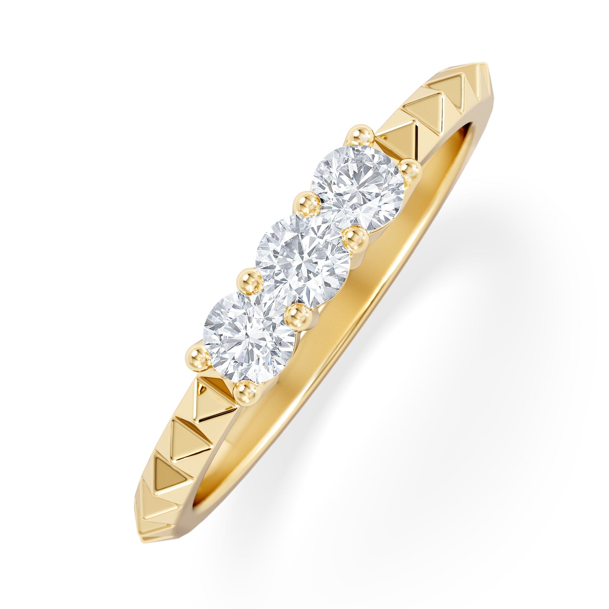 Diamond Era 0.33ct Round Cut Lab Diamond 3 Stone Ring in 18K Gold Vermeil