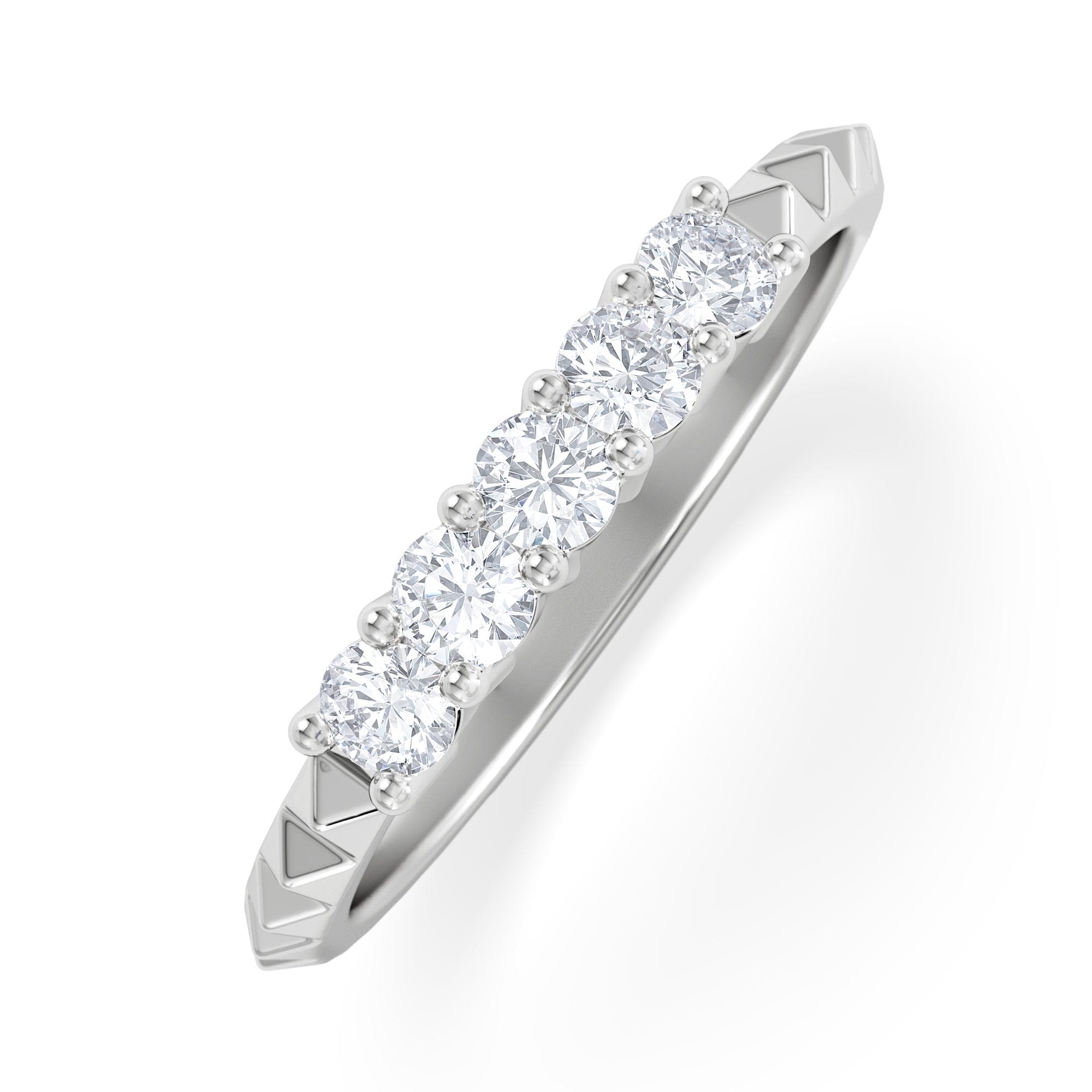 Diamond Era 0.34ct Round Cut Lab Diamond 5 Stone Ring in 925 Silver