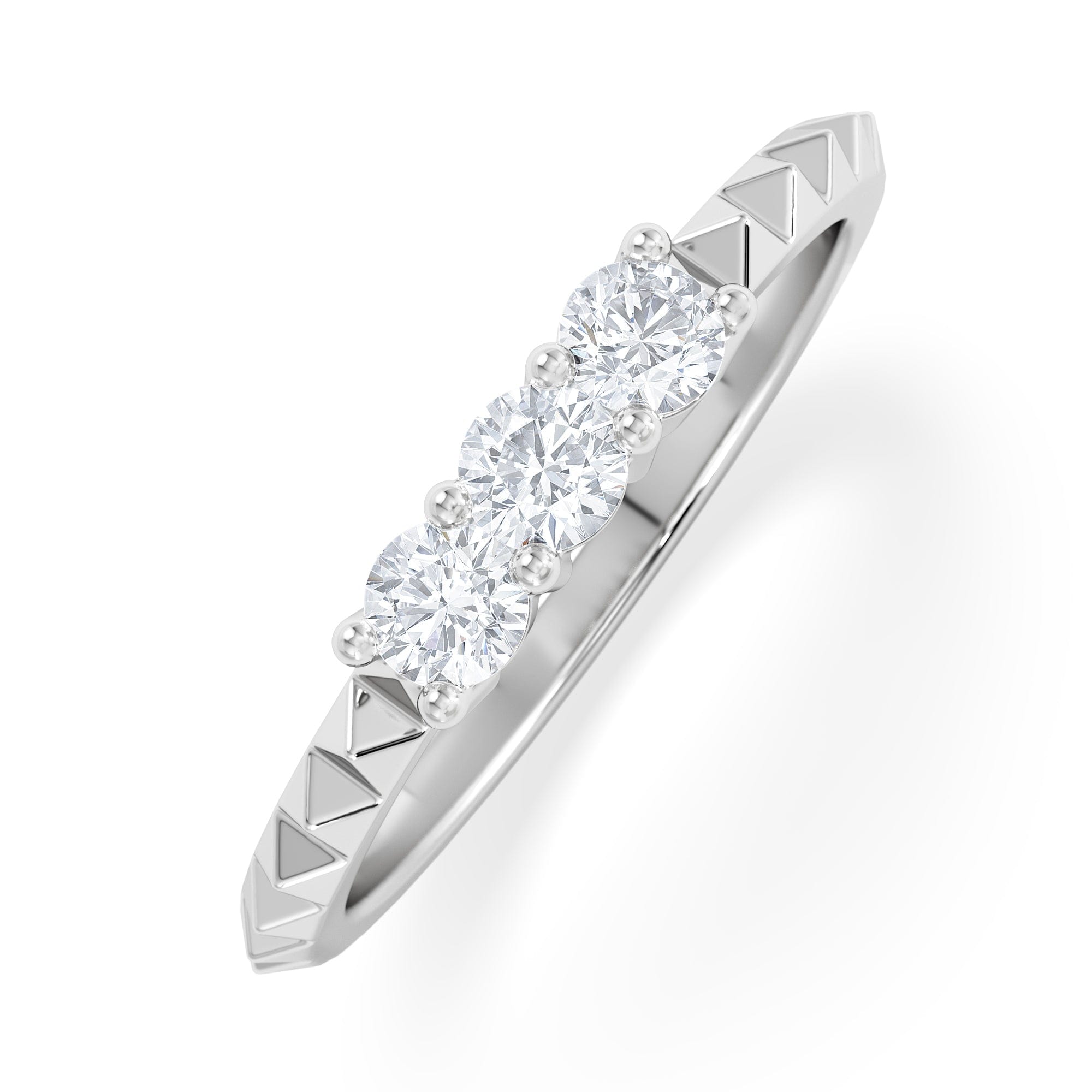 Diamond Era 0.33ct Round Cut Lab Diamond 3 Stone Ring in 925 Silver