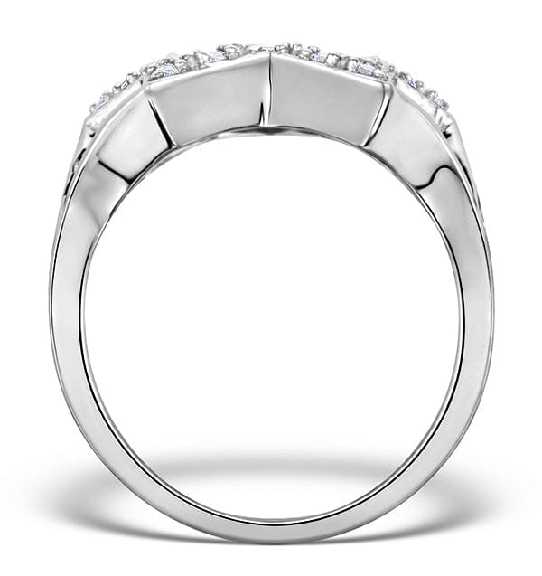 Diamond 0.20ct 9K White Gold Star Ring - SIZE L