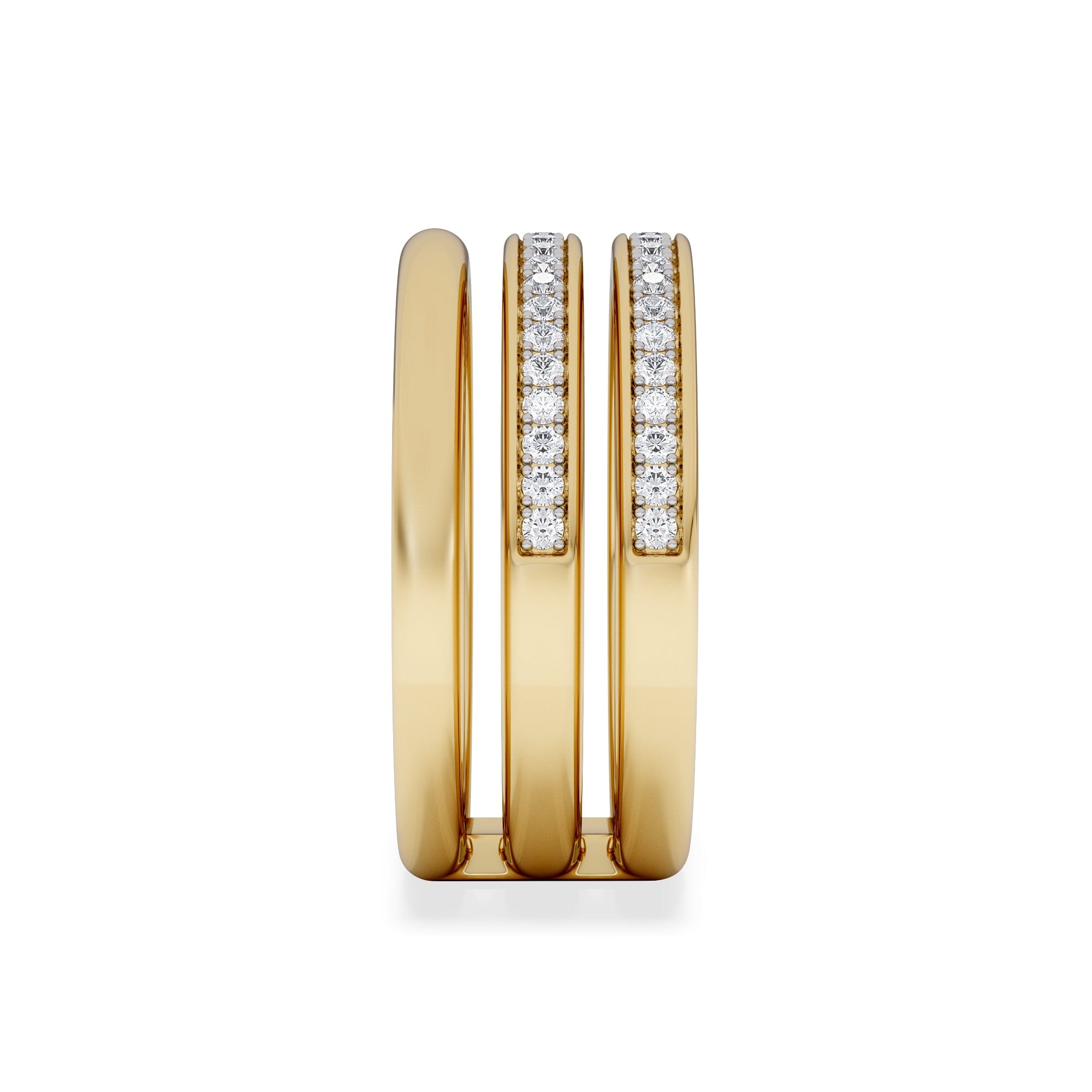 Diamond Trinity Curve 0.20ct Lab Diamond Stacking Ring in 18K Gold Vermeil