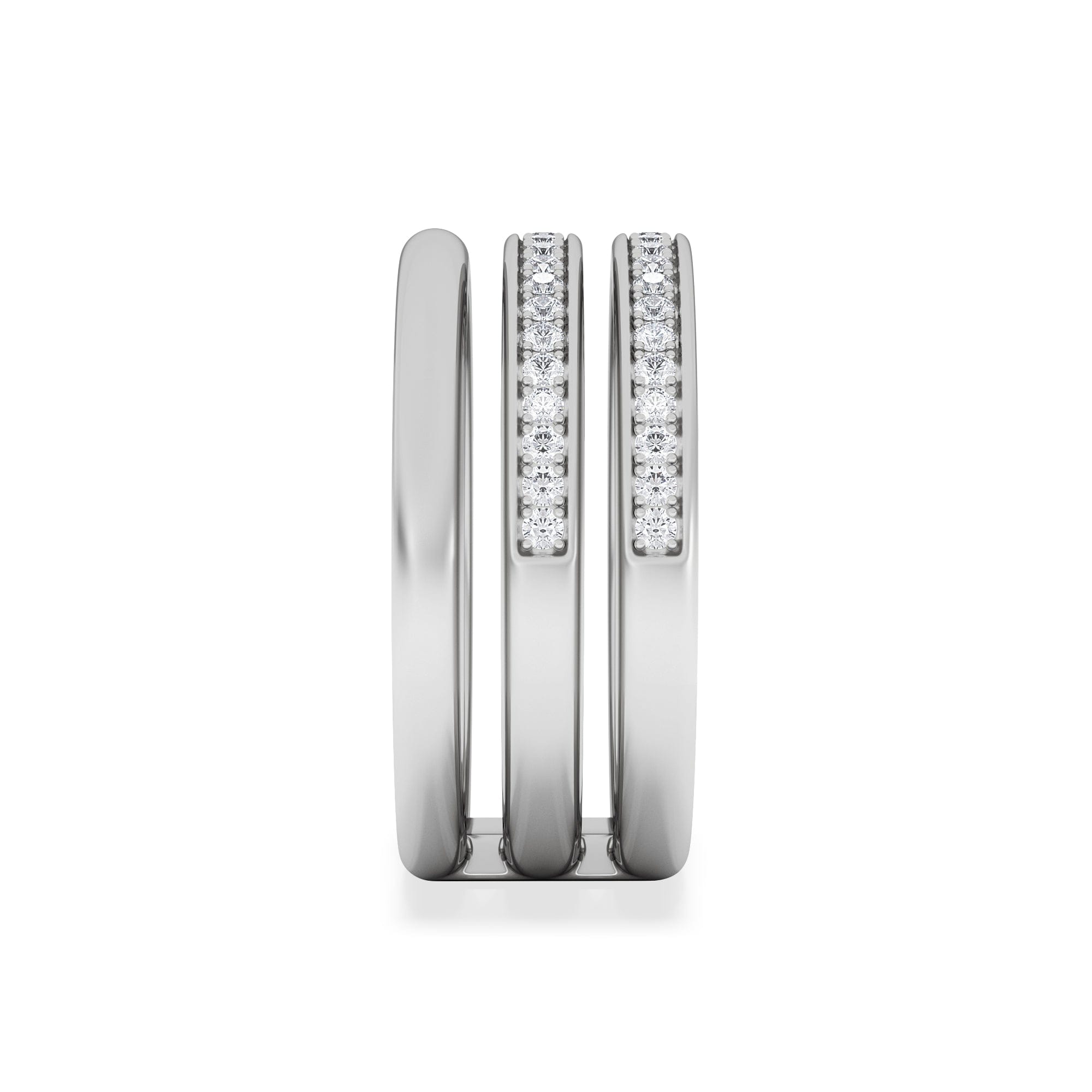 Diamond Trinity Curve 0.20ct Lab Diamond Stacking Ring in Sterling Silver