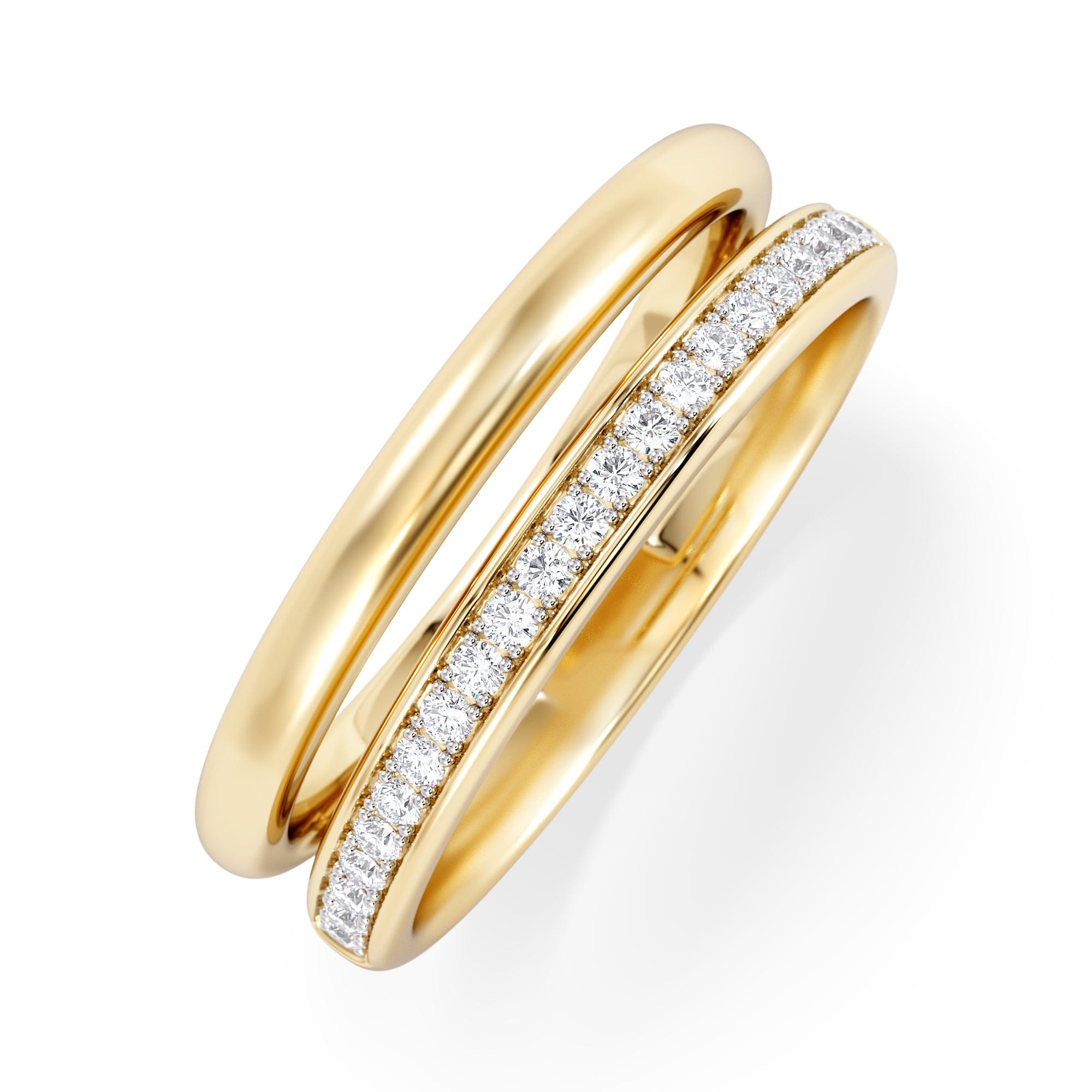 Diamond Duo Curve 0.10ct Lab Diamond Stacking Ring in 18K Gold Vermeil