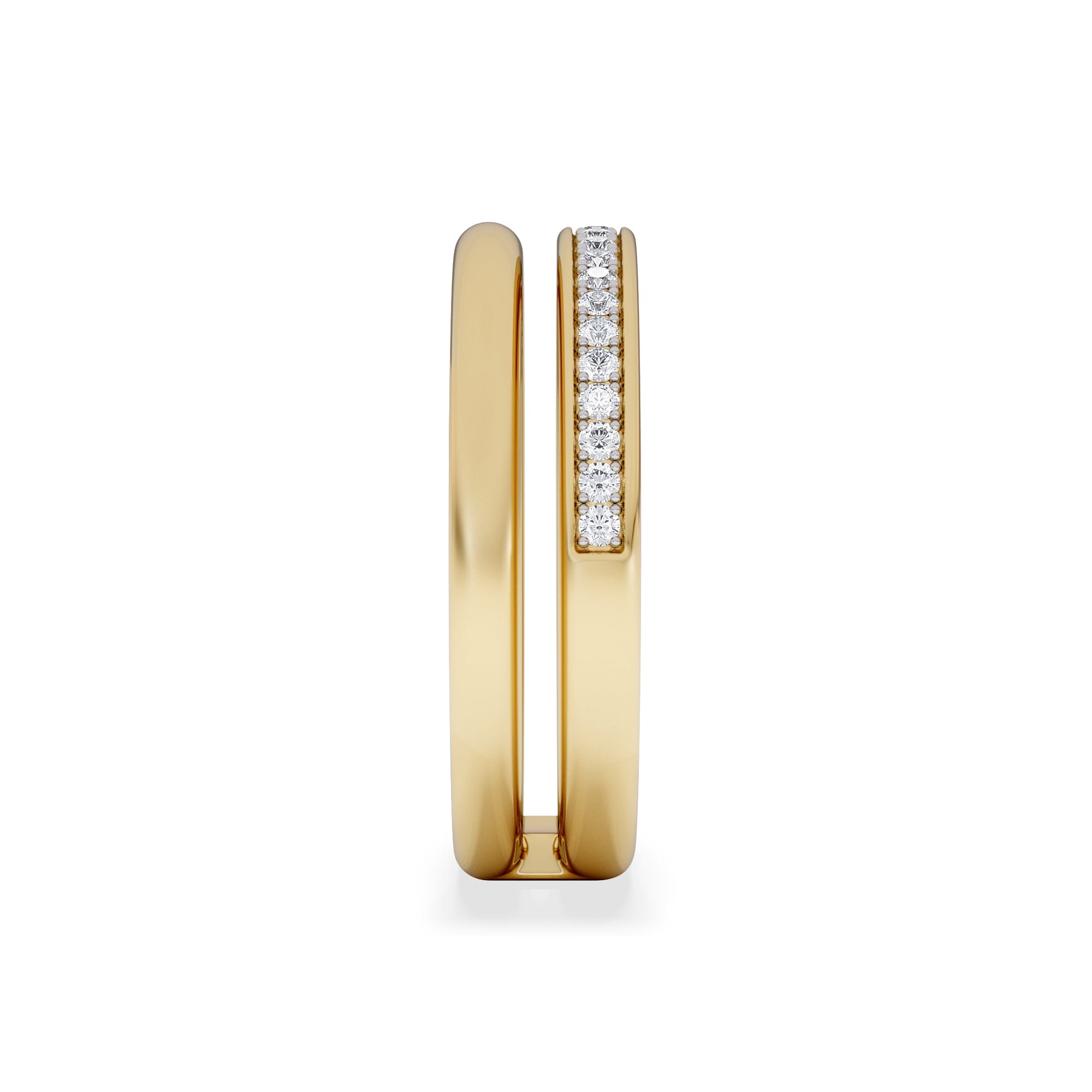 Diamond Duo Curve 0.10ct Lab Diamond Stacking Ring in 18K Gold Vermeil