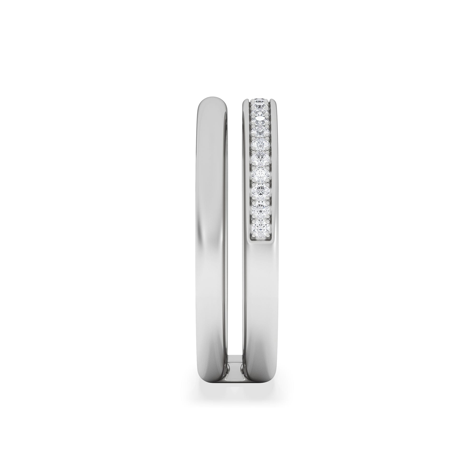Diamond Duo Curve 0.10ct Lab Diamond Stacking Ring in Sterling Silver