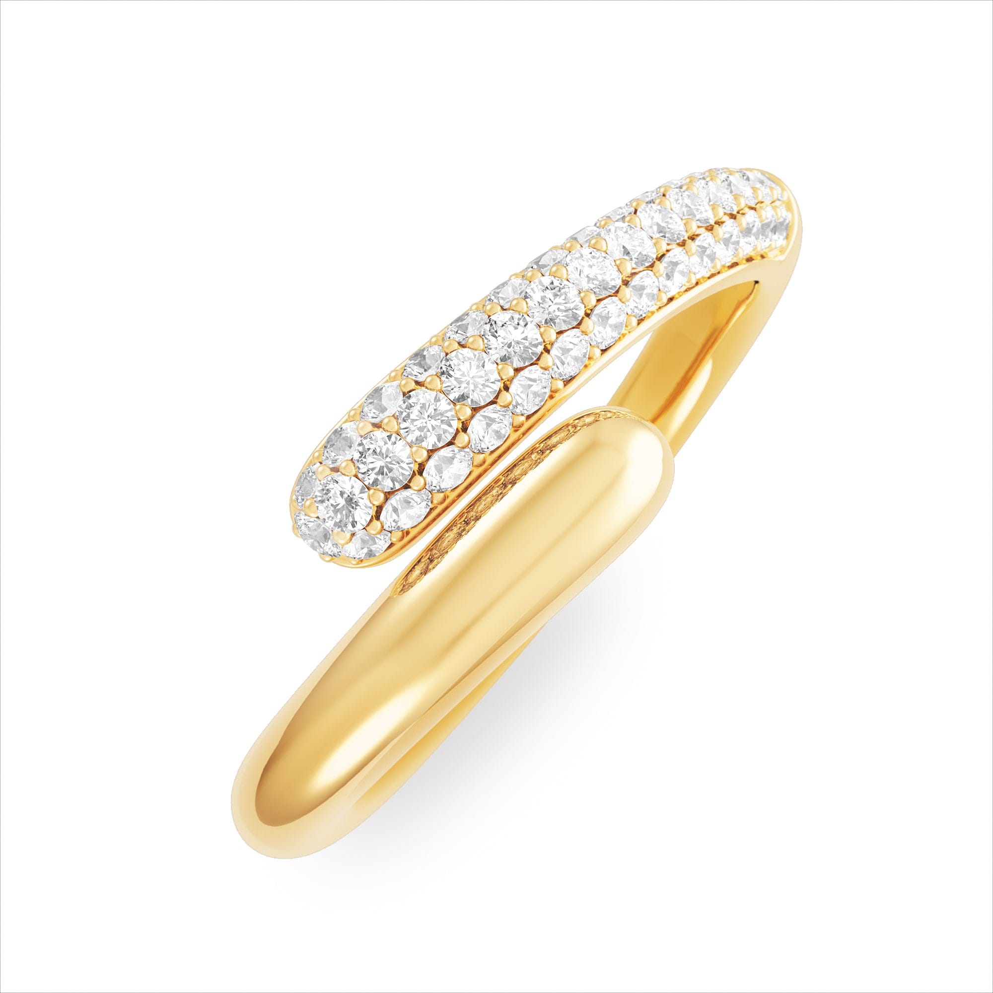 Diamond 0.30ct Lab Diamond Pavé Wrap Ring in 18K Gold Vermeil