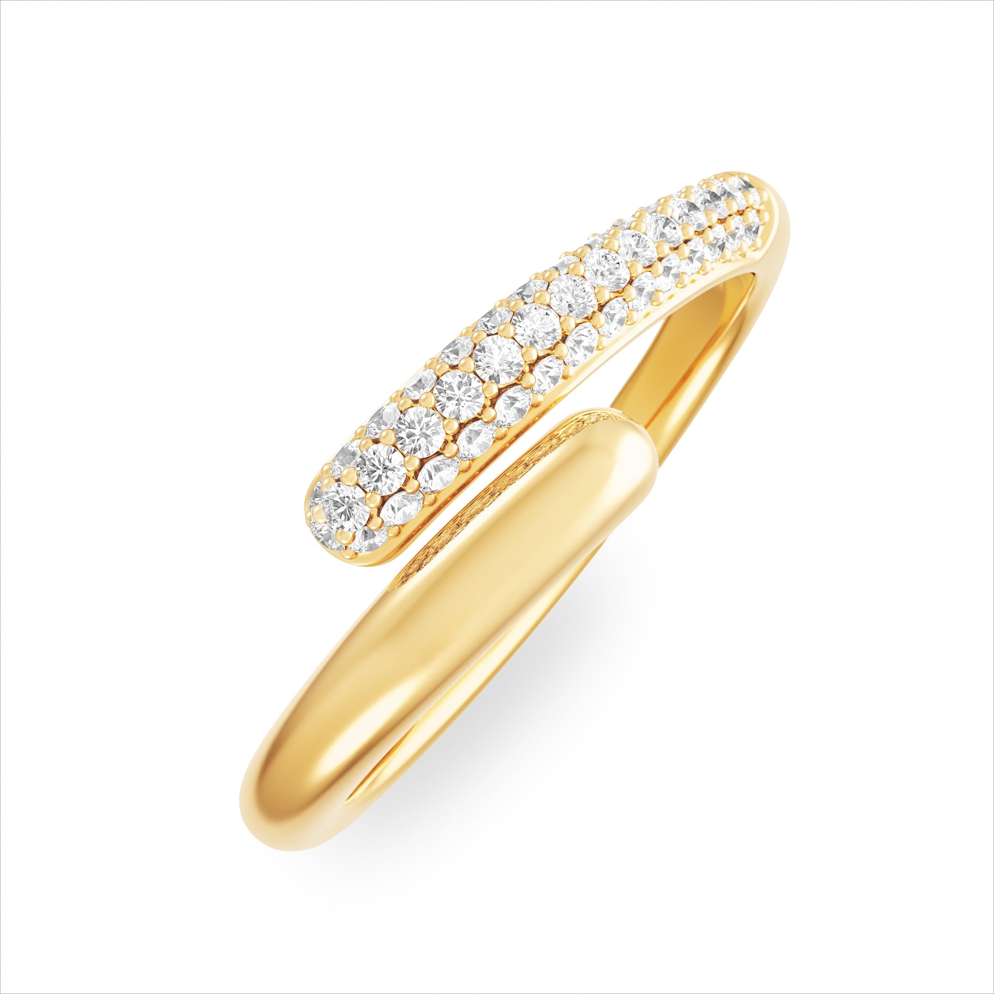 Diamond 0.15ct Lab Diamond Pavé Wrap Ring in 18K Gold Vermeil