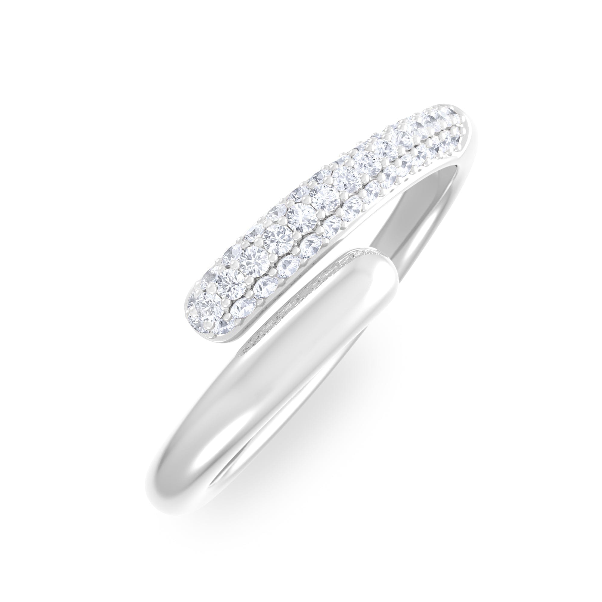 Diamond 0.15ct Lab Diamond Pavé Wrap Ring in Sterling Silver
