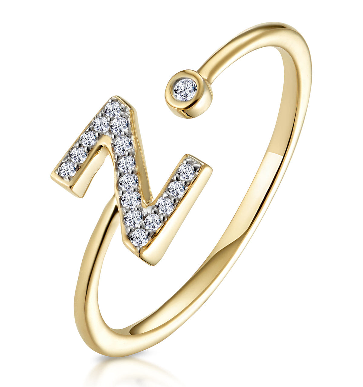 Diamond Initial Z Ring 0.07ct set in 9K Gold