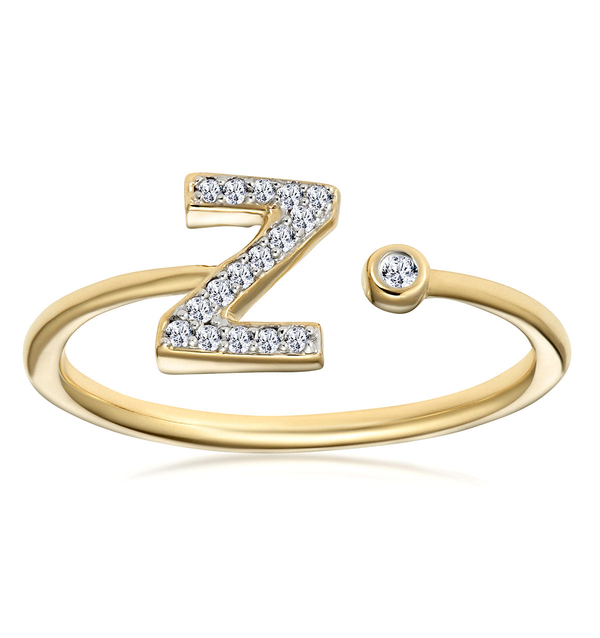 Diamond Initial Z Ring 0.07ct set in 9K Gold
